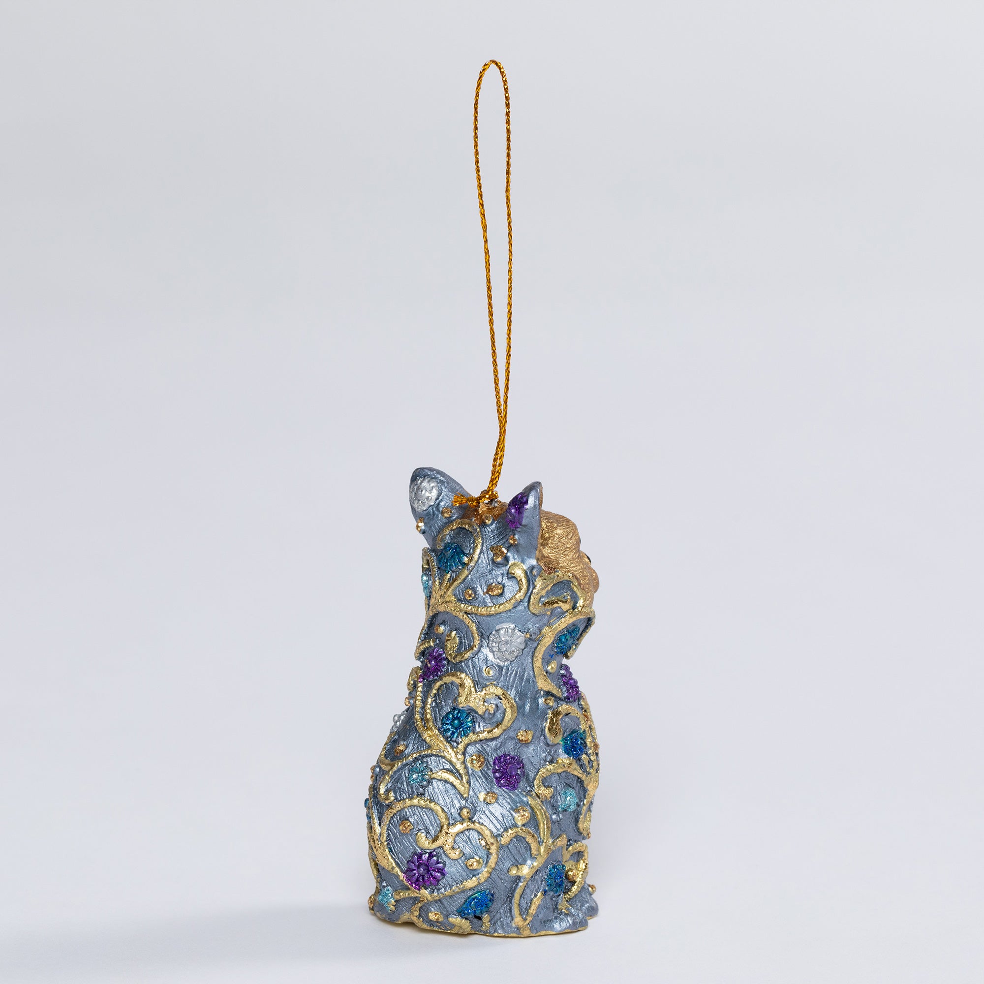 Premium Handcrafted Cat Beaded Ornament - Fair Trade Holiday Decor