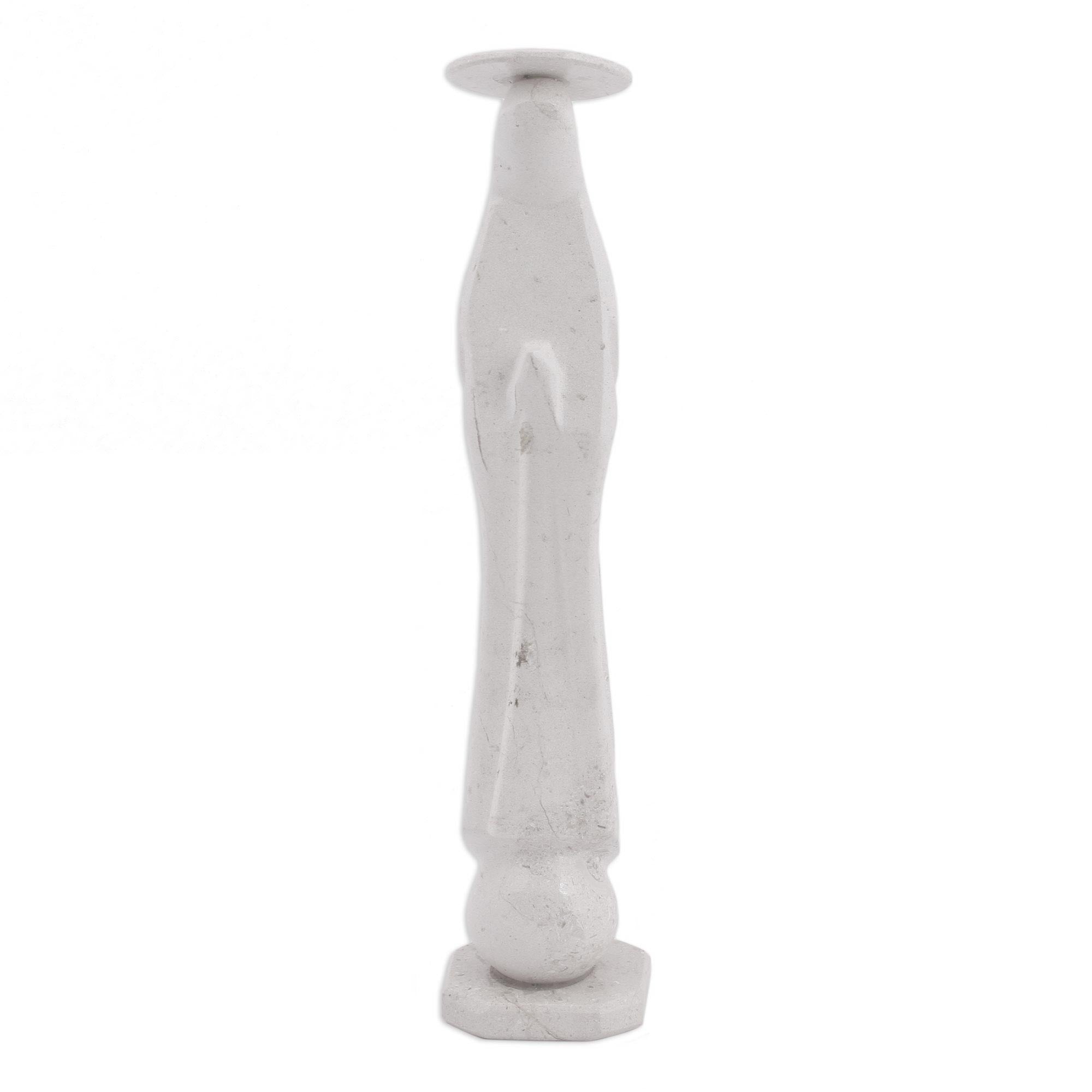 Premium White Marble Madonna Statue – Hand-Crafted Christian Art from Mexico