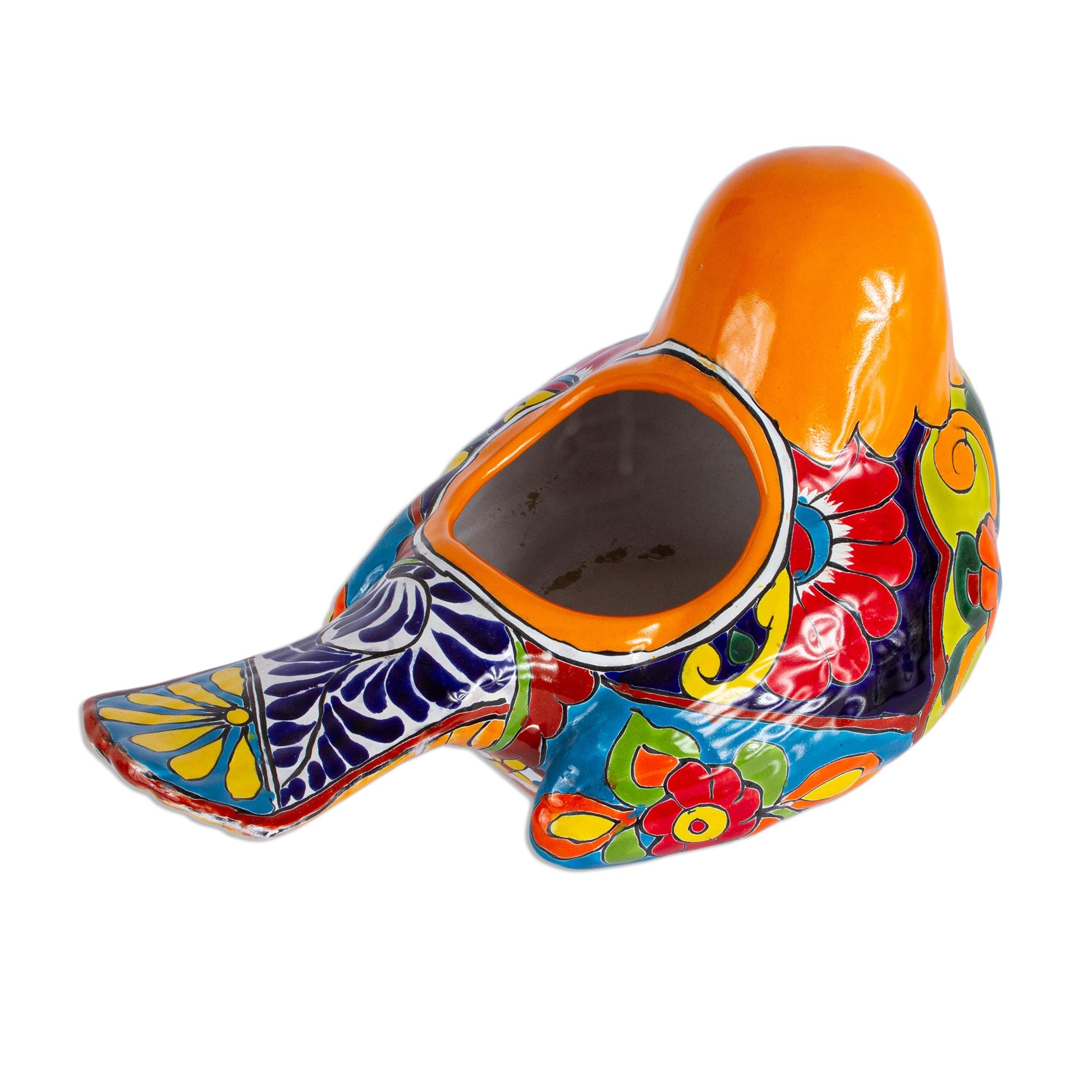 Premium Talavera-Style Ceramic Dove Planter - Handcrafted in Mexico