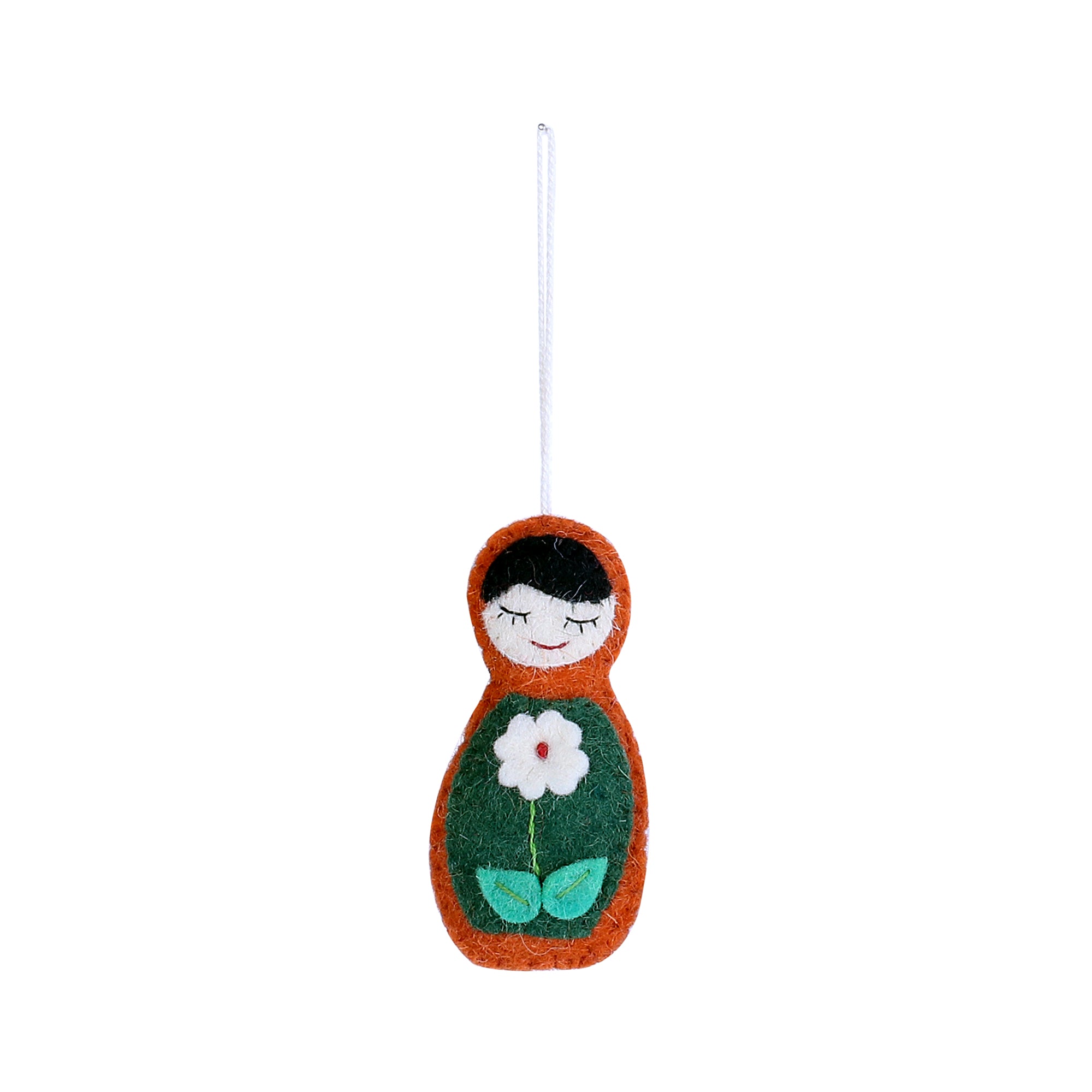 Premium Handcrafted Floral Wool Ornaments Set - 'Sleeping Beauties' from India