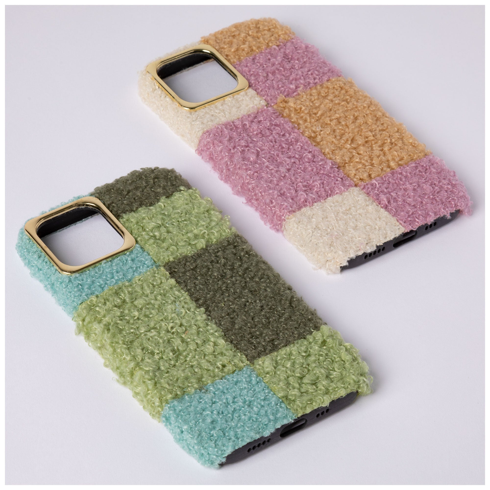 Premium Plush Geometric iPhone 12 Case - Ultimate Protection & Style