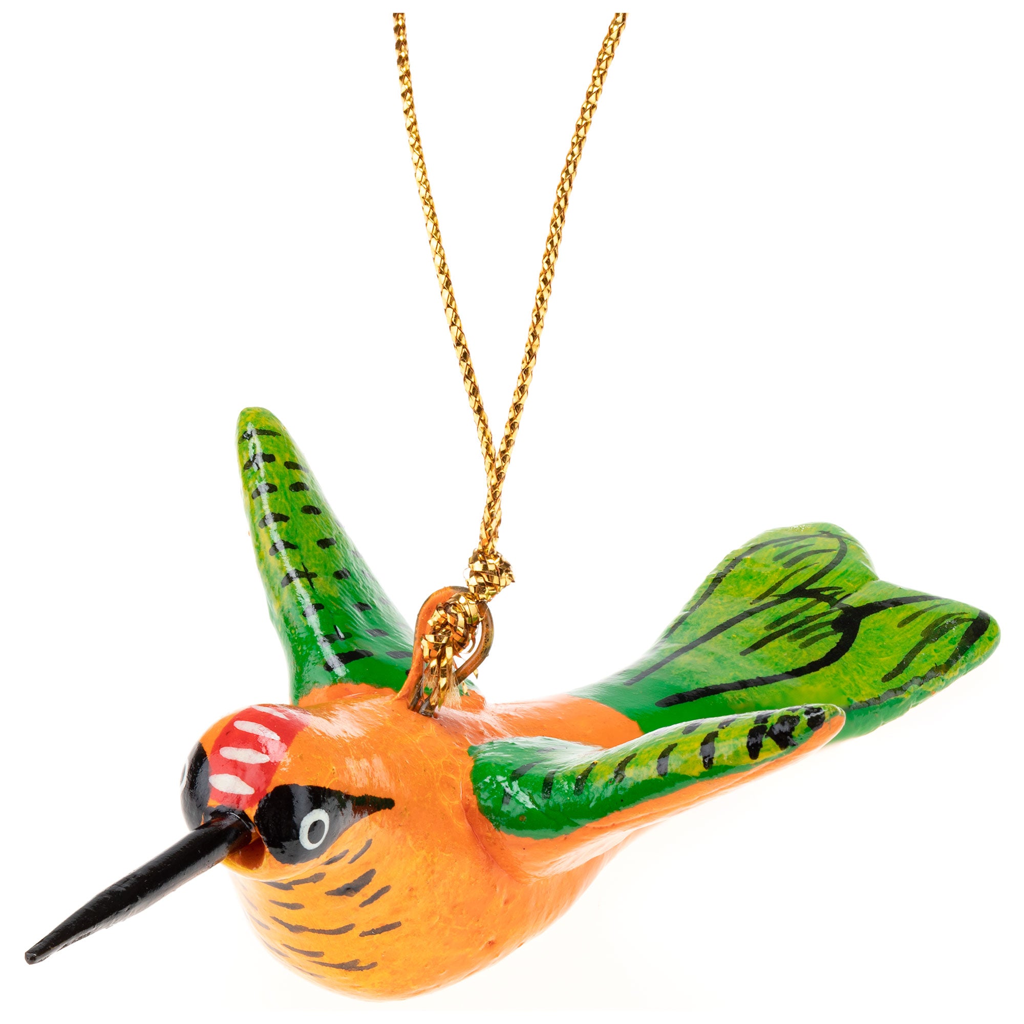 Premium Hand-Painted Hummingbird Ornament - Rainbow Colors