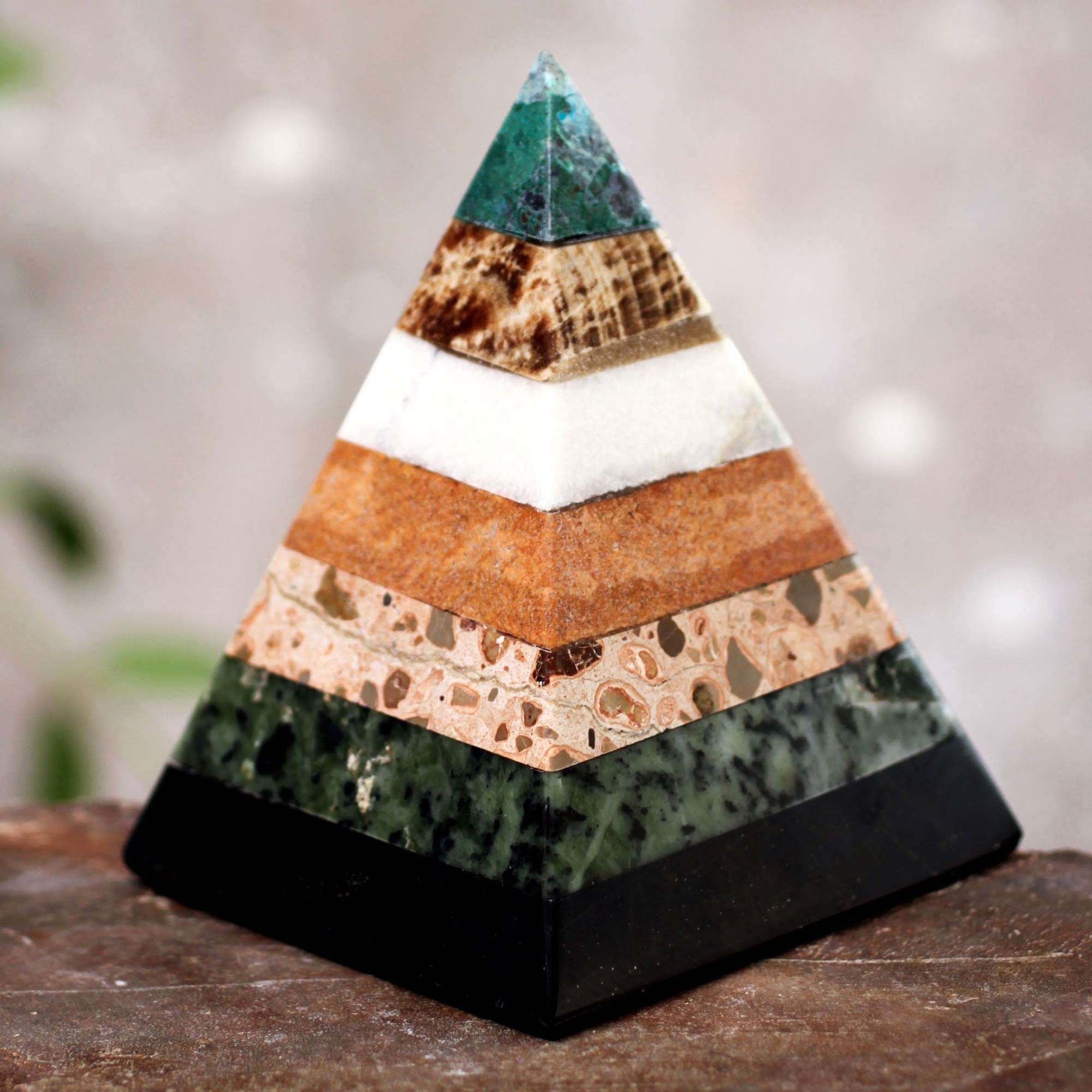Premium Handcrafted Gemstone Pyramid - Ultimate Energy Enhancer