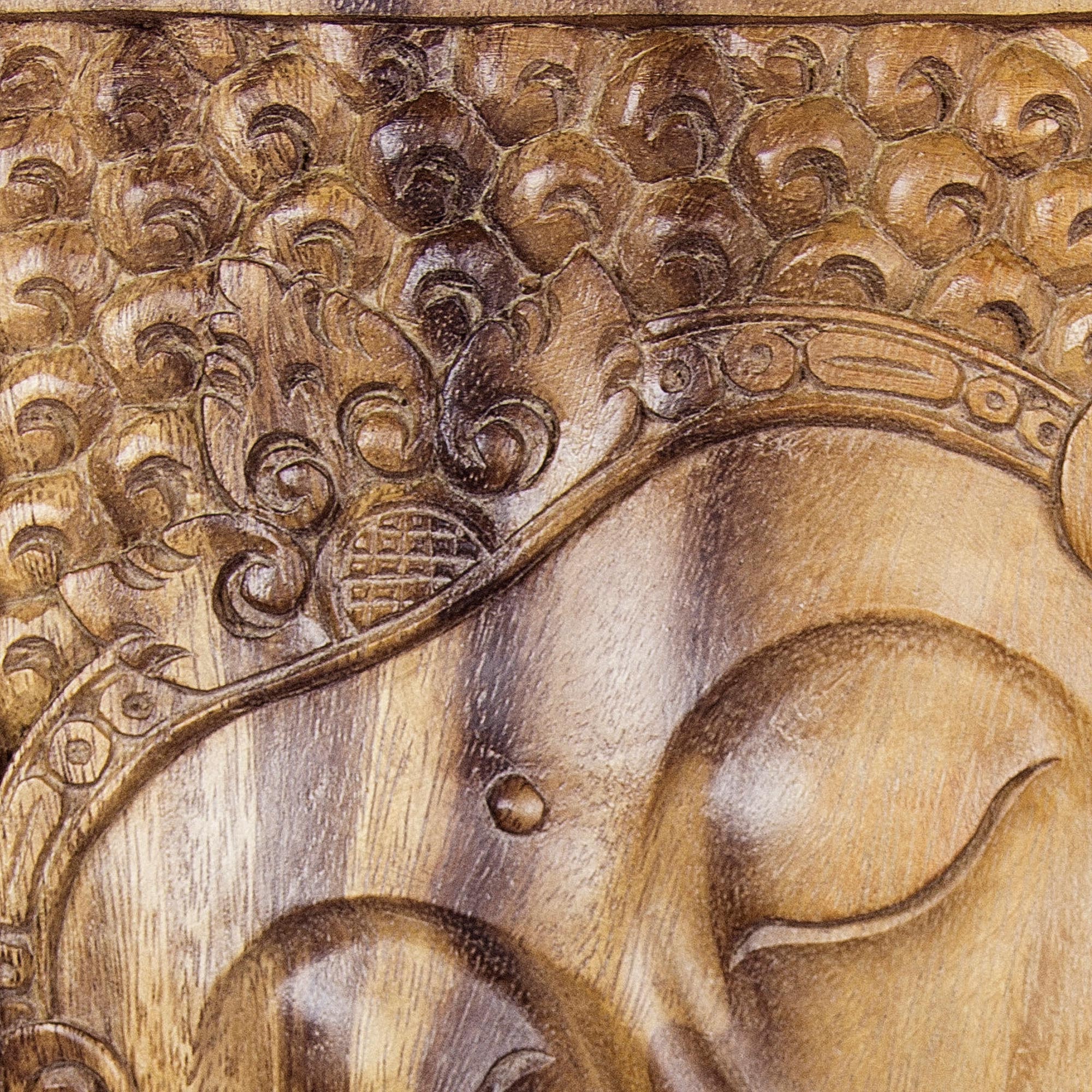 Premium Handcrafted Buddha Portrait Wall Panel - Balinese Inspired
