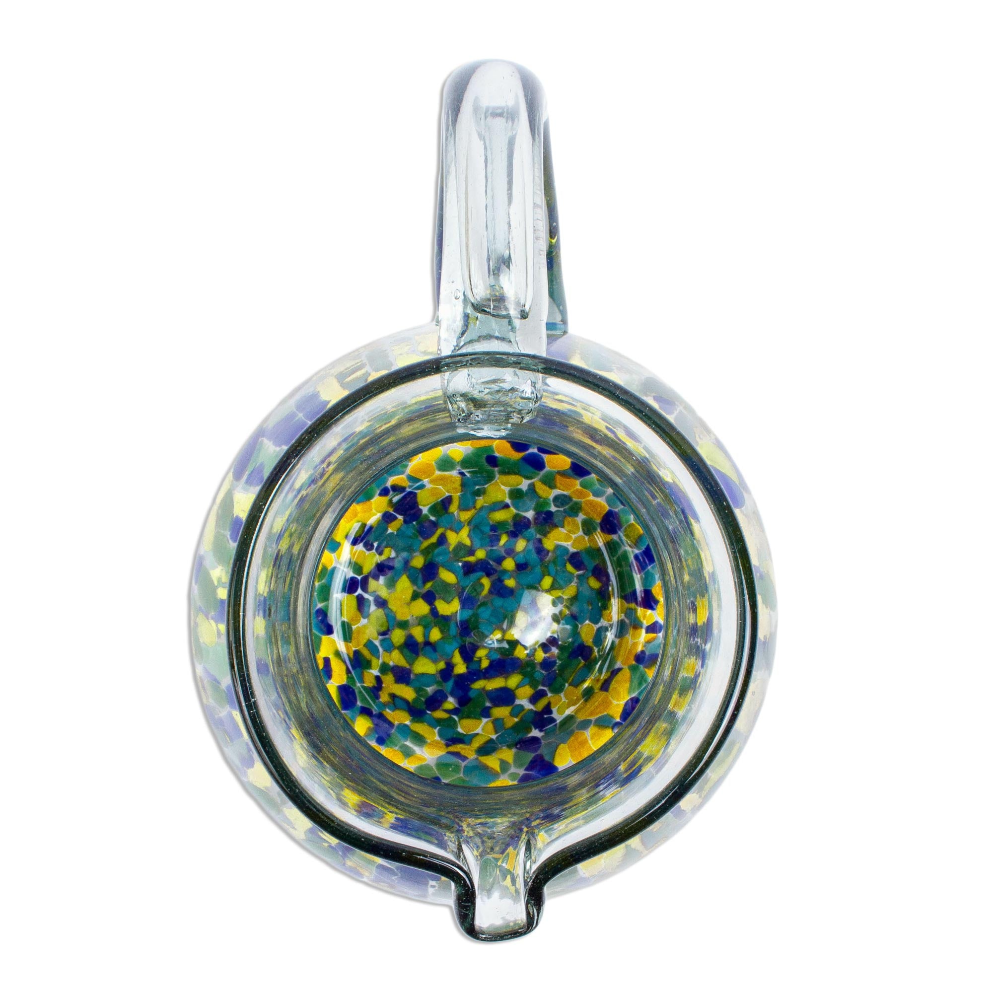 Premium Ocean Confetti Recycled Glass Pitcher - Handcrafted in Mexico