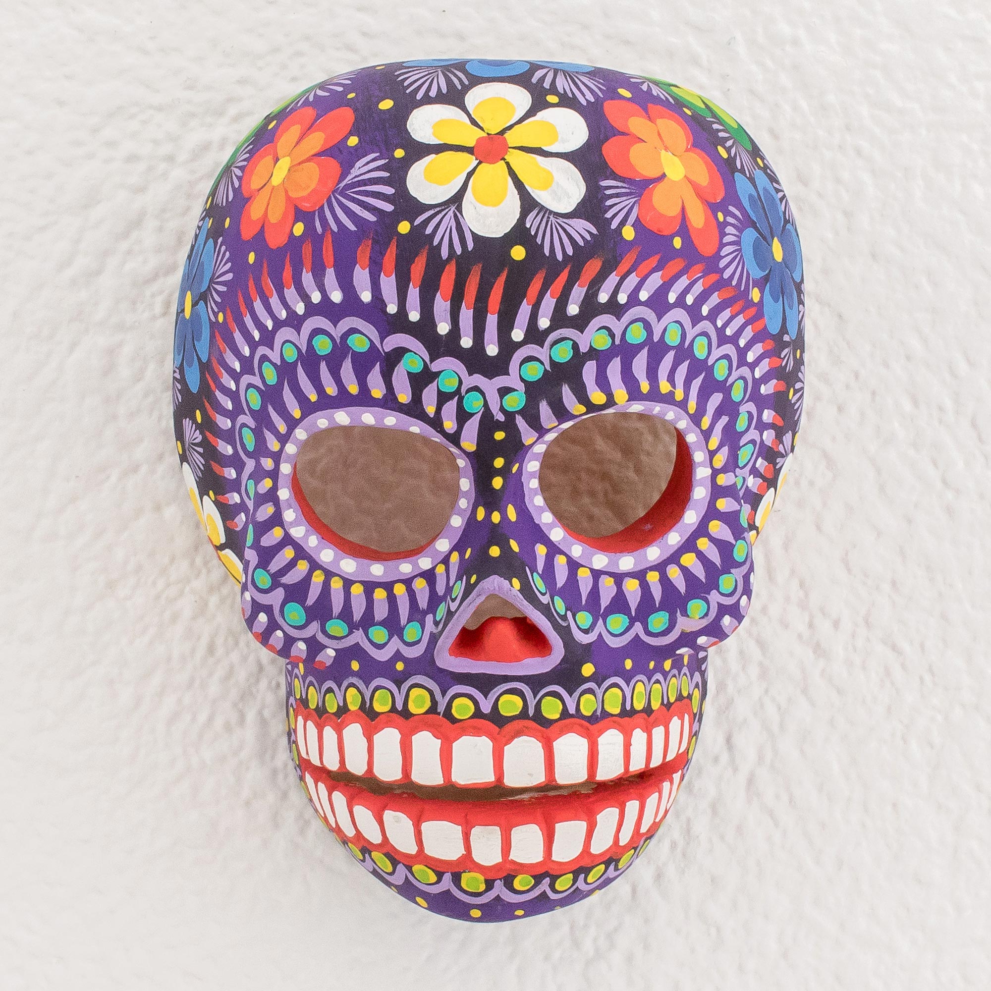 Premium Eternal Floral Skull Wood Wall Art - Handcrafted in Guatemala