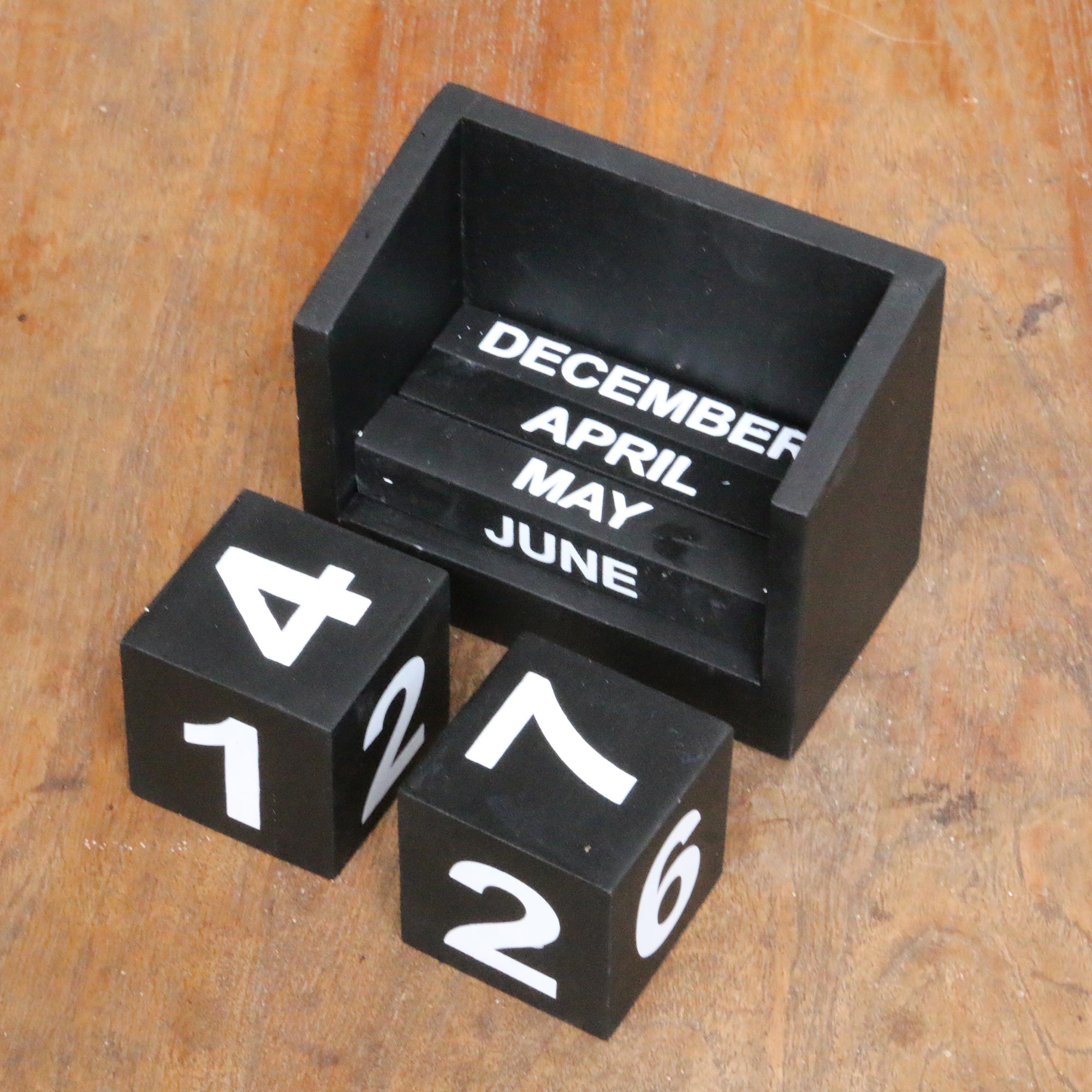Premium Black Wood Perpetual Calendar - Ultimate Date Tracker from Bali