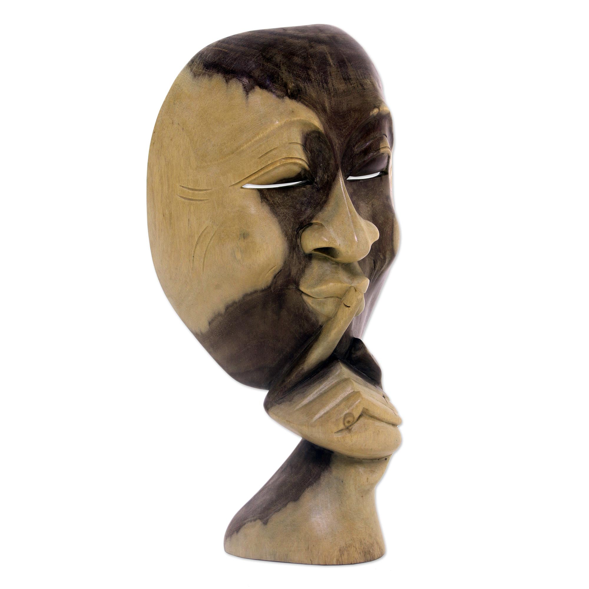 Premium Handcrafted Hibiscus Wood Sculpture - The Secret Whisper