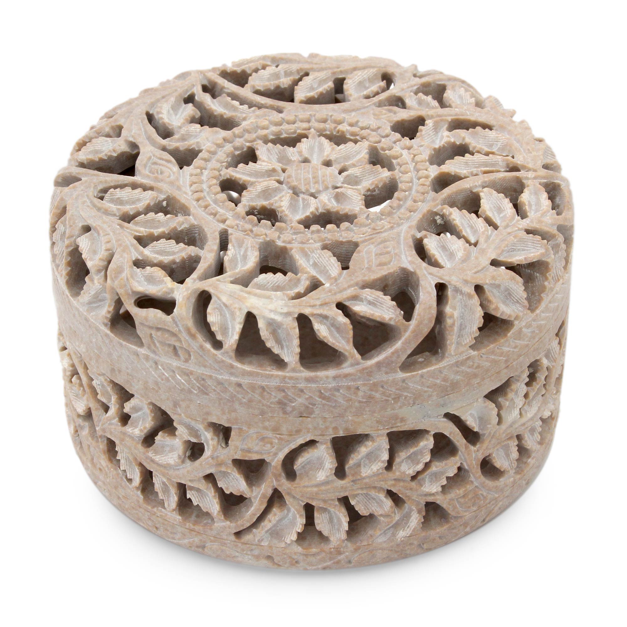 Premium Floral Arabesque Handcrafted Soapstone Jewelry Box