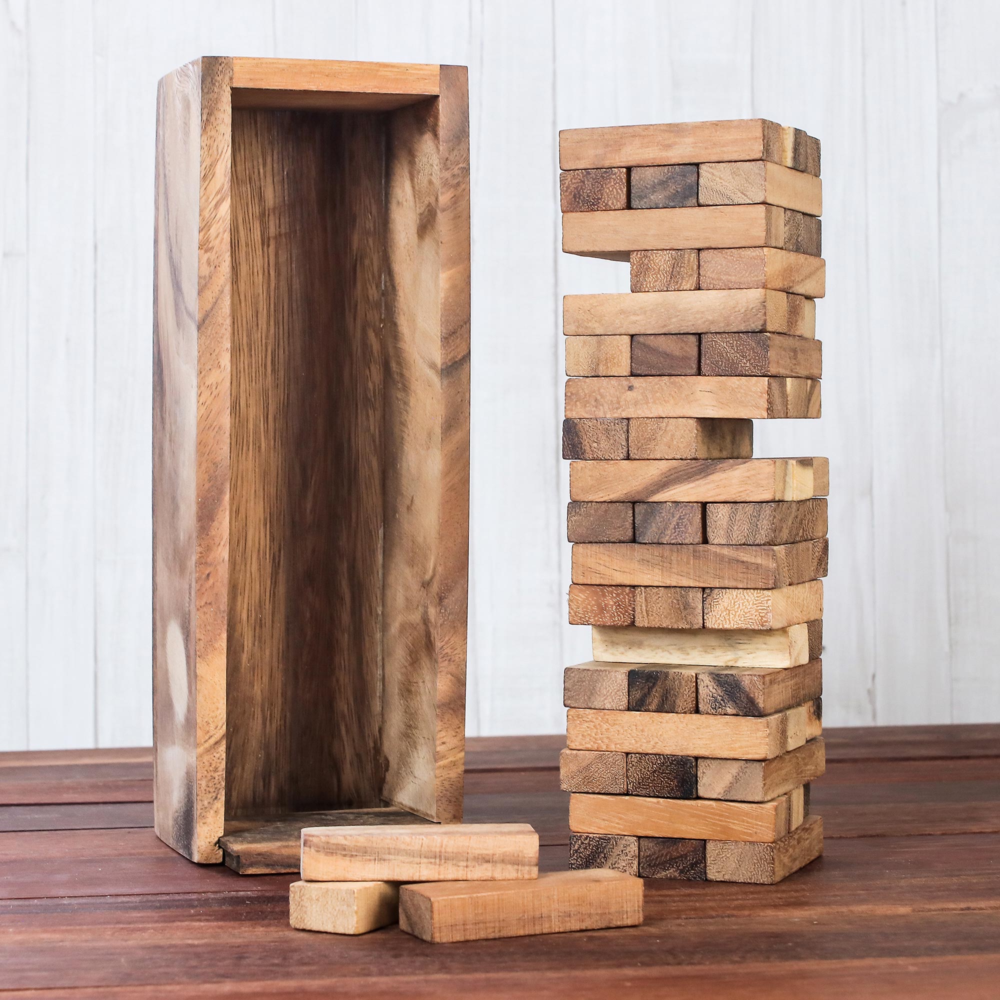 Premium Handcrafted Wooden Stacking Tower Game - Ultimate Fun from Thailand