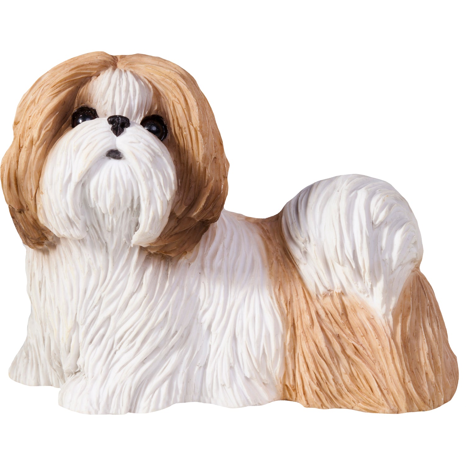 Premium White & Gold Shih Tzu Sculpture – Handcrafted Elegance
