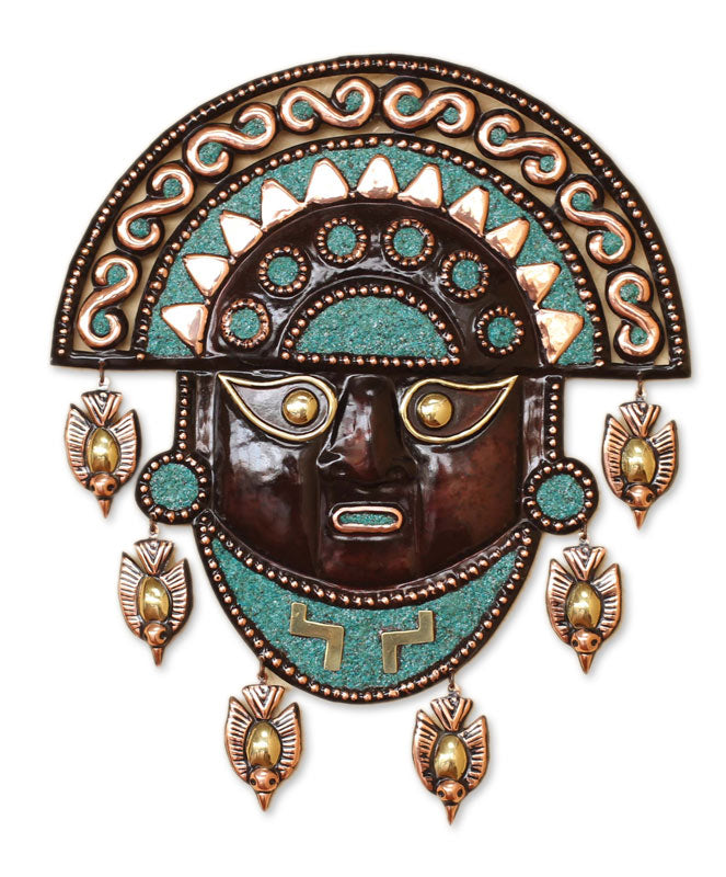 Premium Moche Handcrafted Bronze Copper Tumi Mask - Ancient Andean Artistry