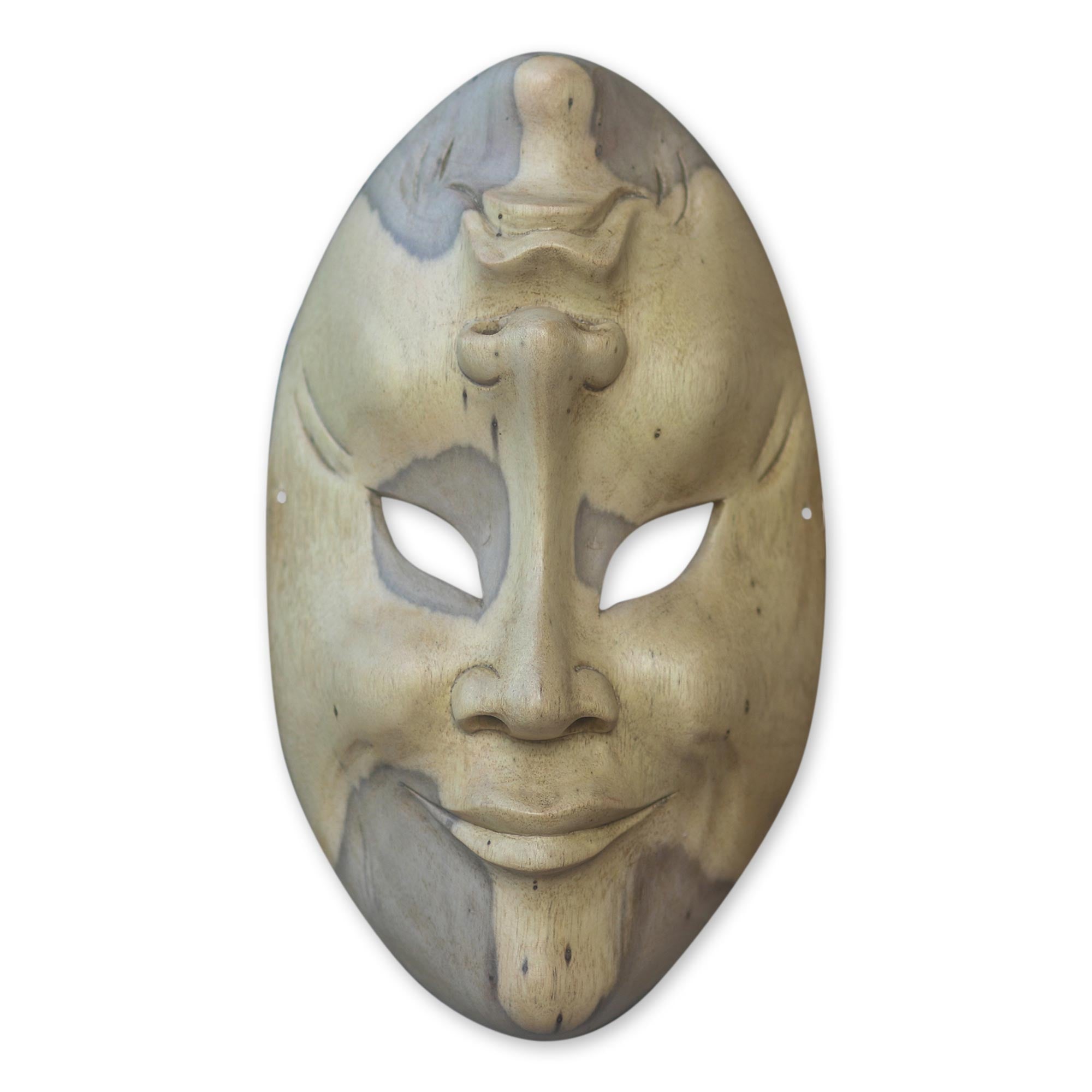 Premium Hand Carved Comedy & Tragedy Crocodile Wood Mask – Ultimate Artisan Craft