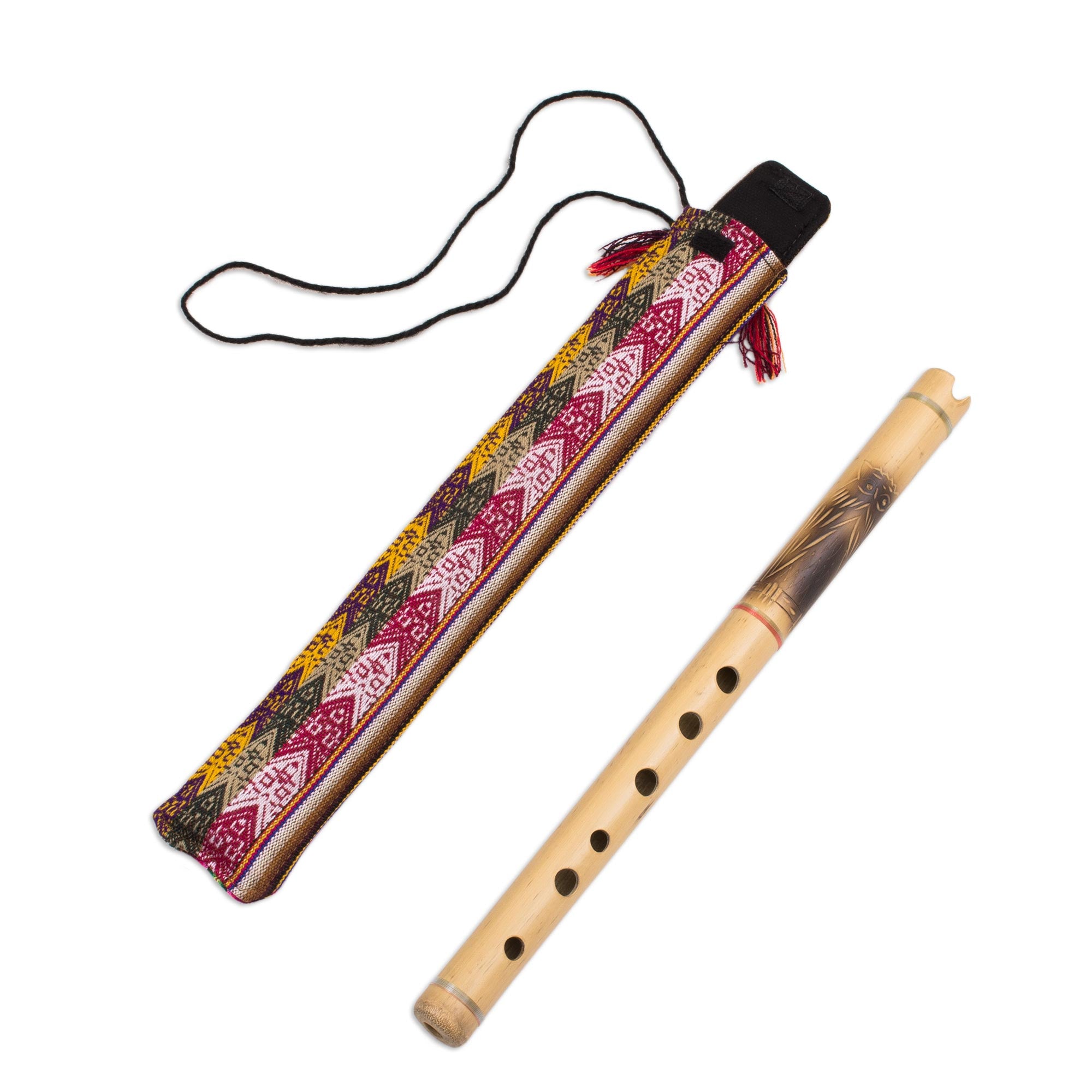 Premium Night Owl Bamboo Quena Flute - Handcrafted in Peru