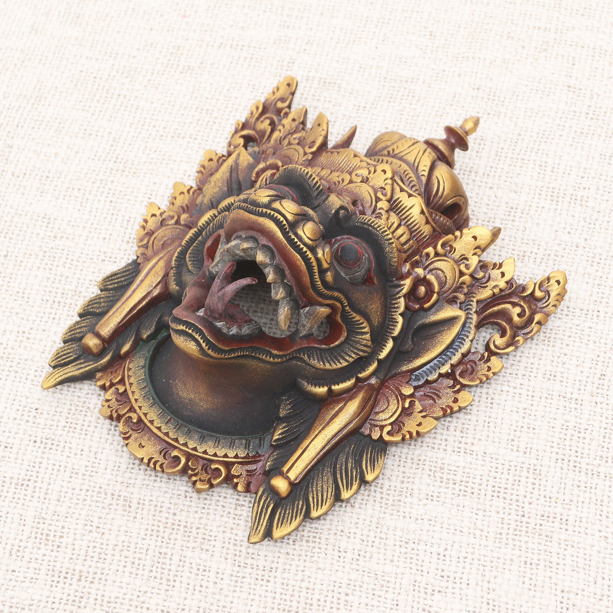 Premium Naga Basuki Balinese Dragon Wood Mask - Handcrafted Wall Art