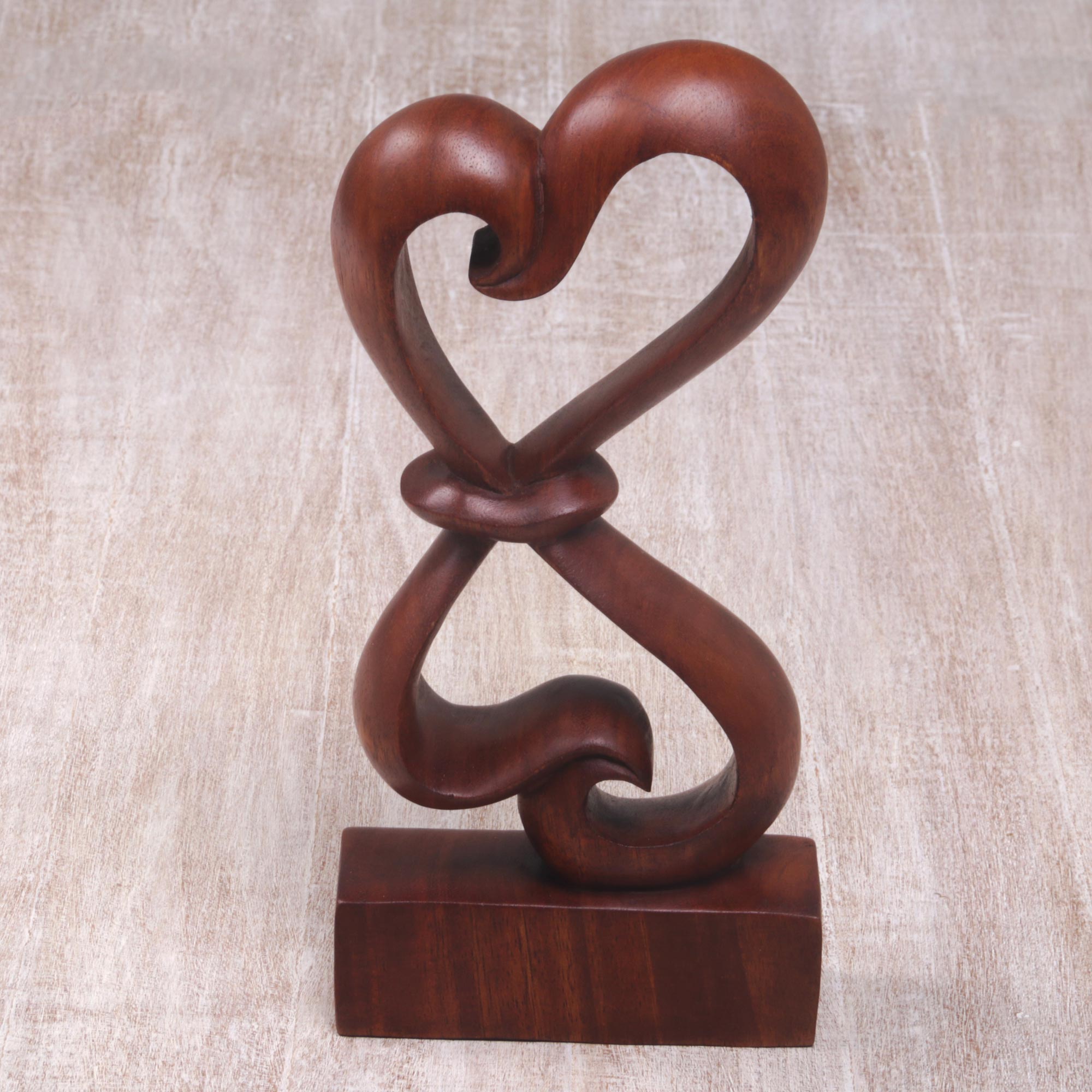 Premium Heartfelt Infinity Wood Sculpture