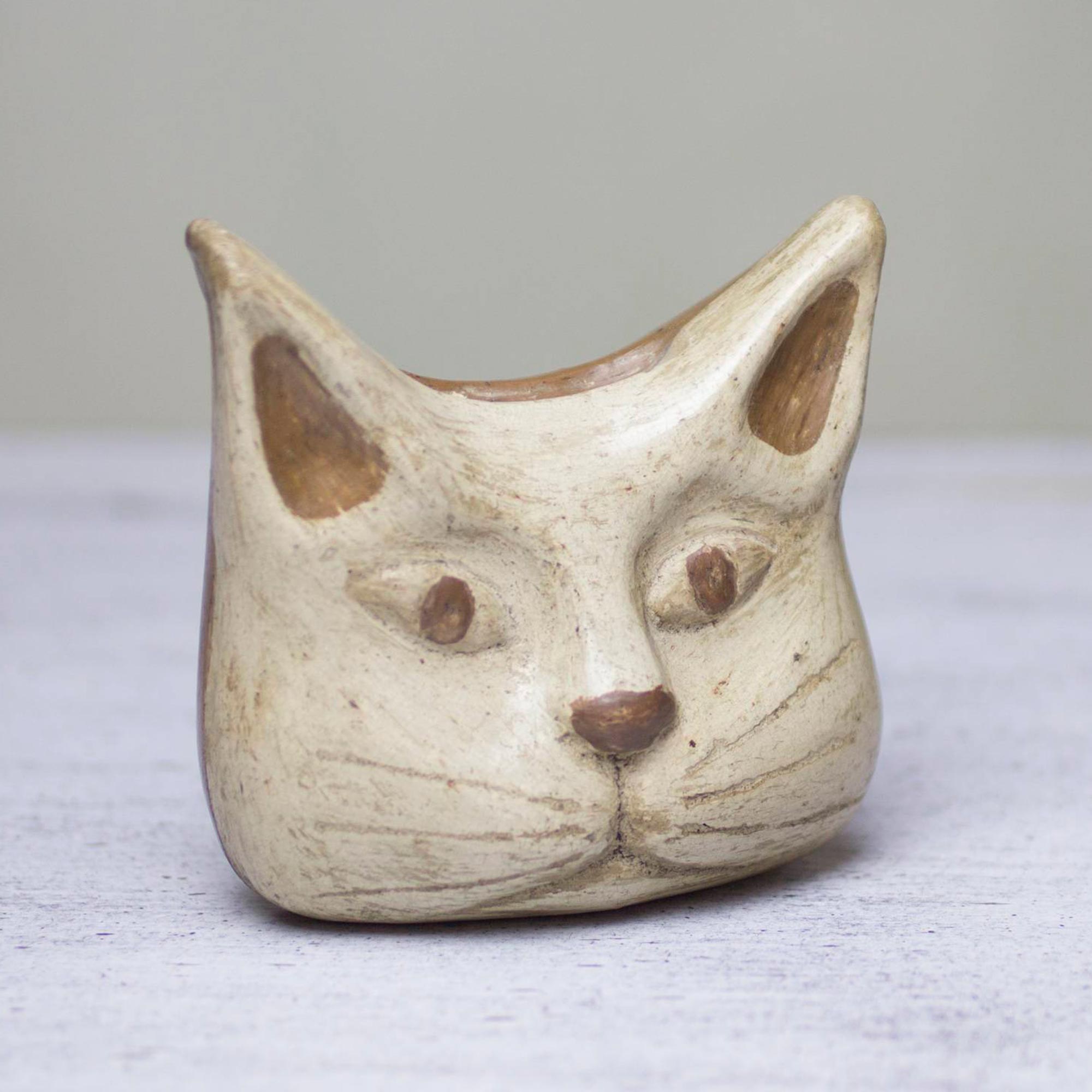 Premium Owl & Cat Burnished Clay Incense Holder – Handcrafted in Mexico