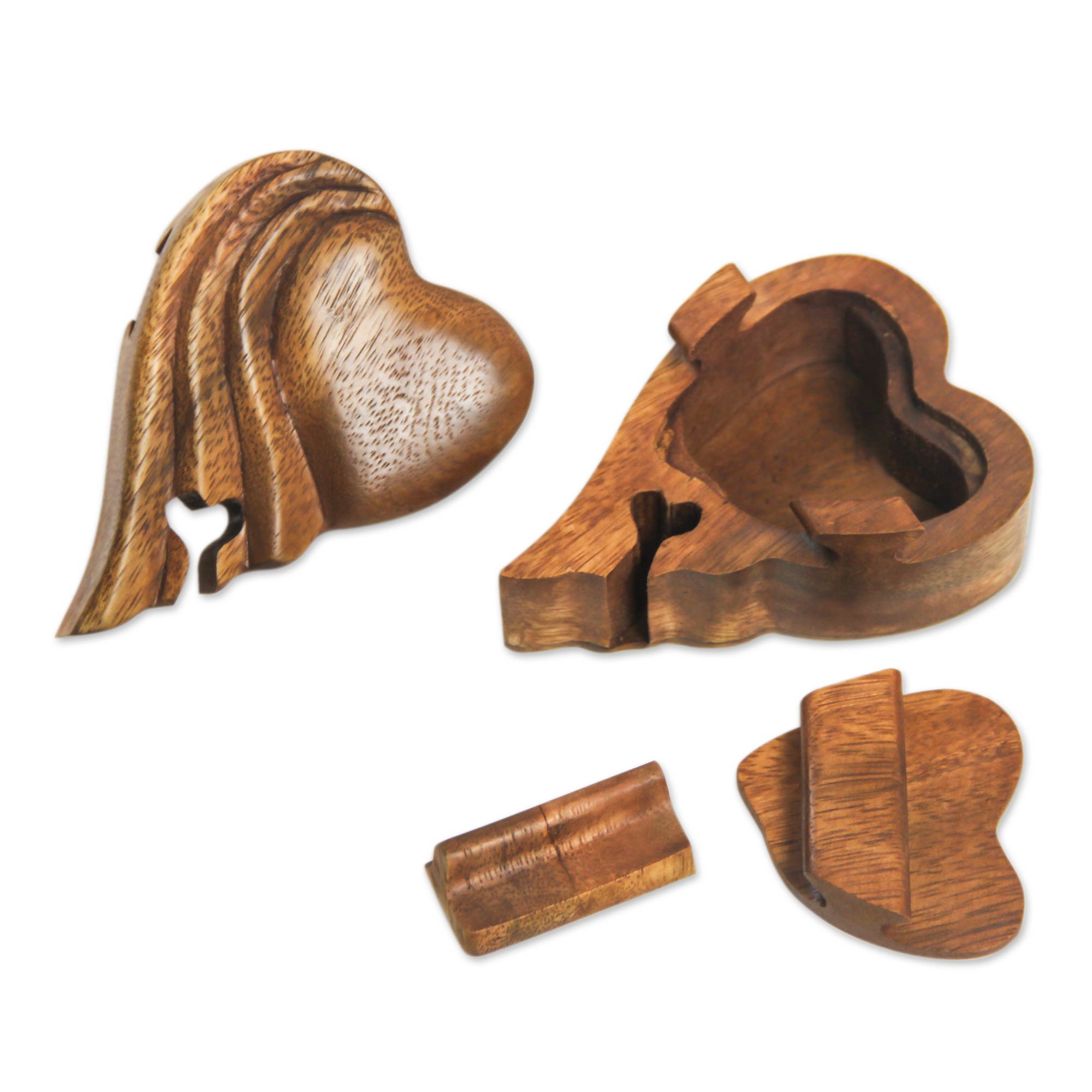 Premium Flying Heart Wooden Puzzle Box - Handcrafted Treasure Keeper