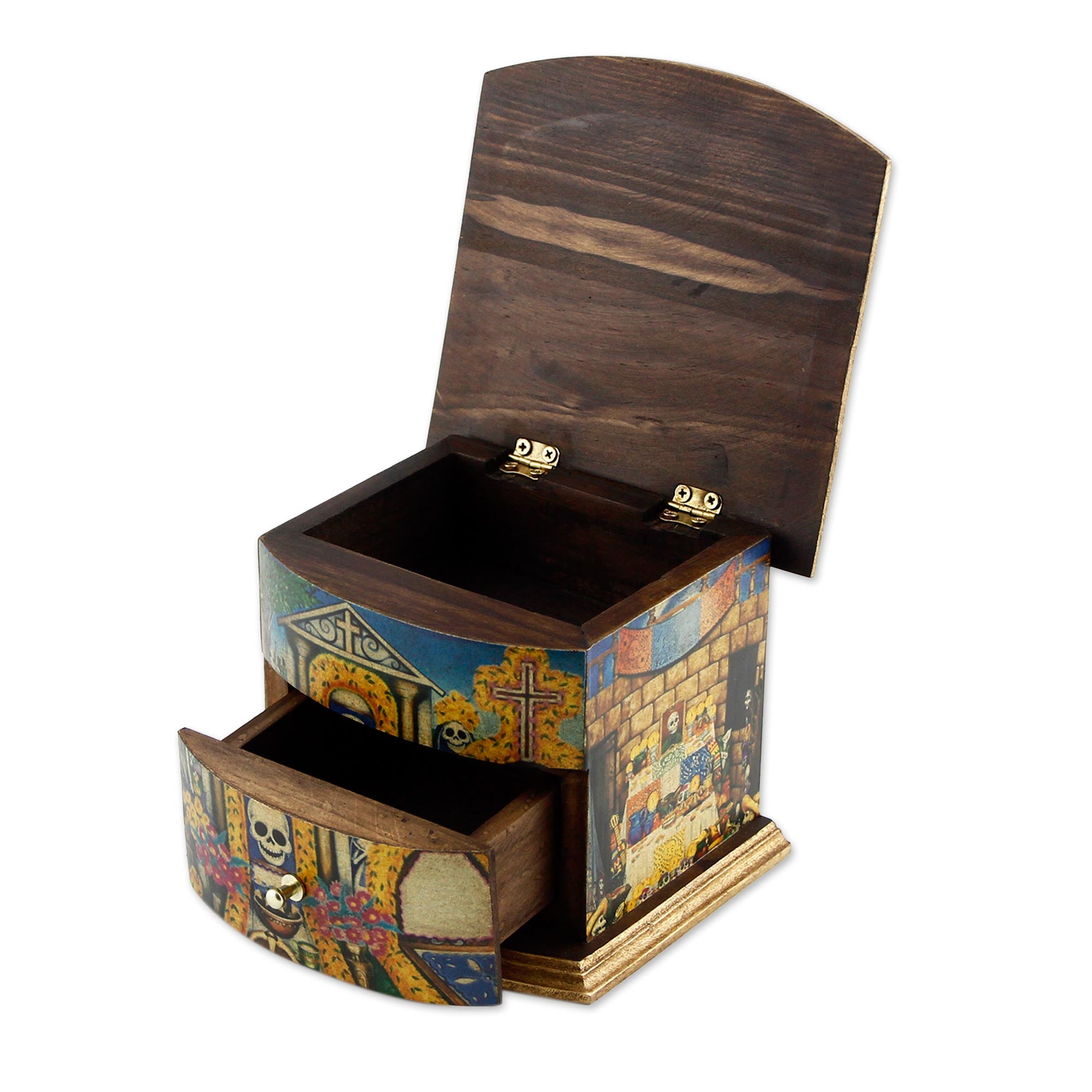Premium Day of the Dead Jewelry Box - Handcrafted Mexican Treasure Chest