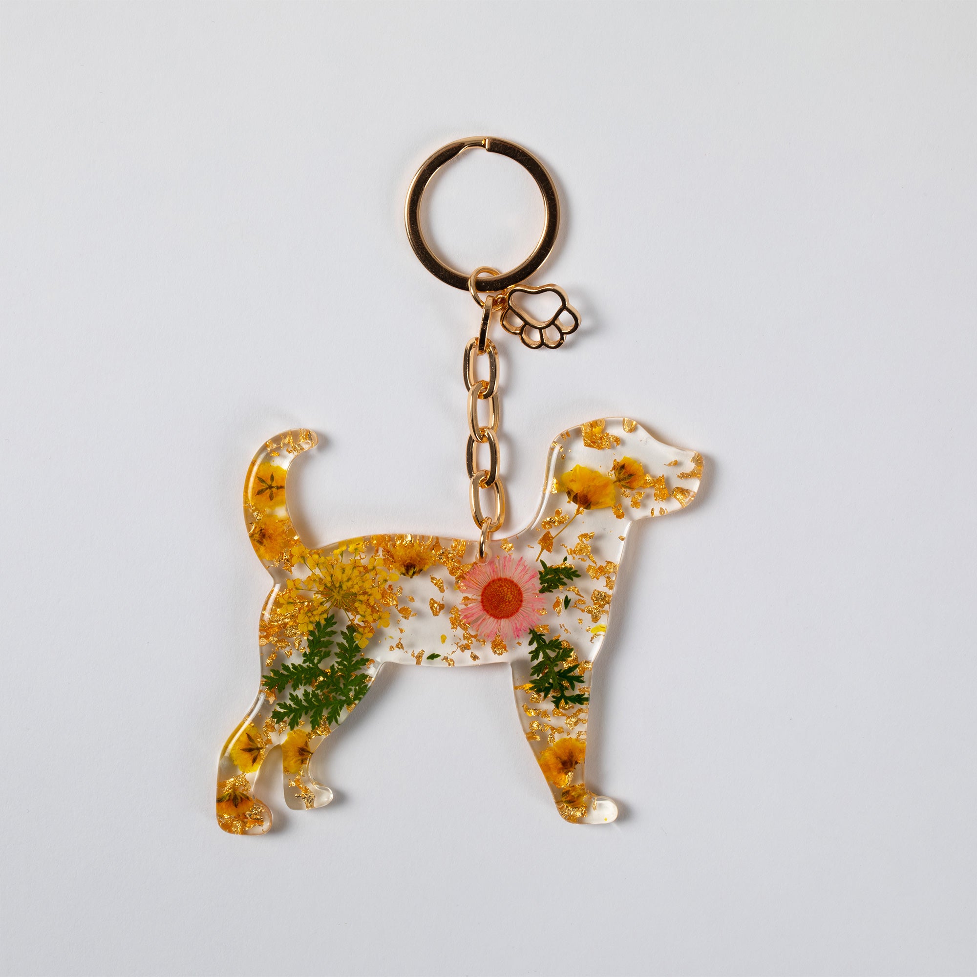 Premium Real Flowers Pet Keychain - Glamorous & Unique