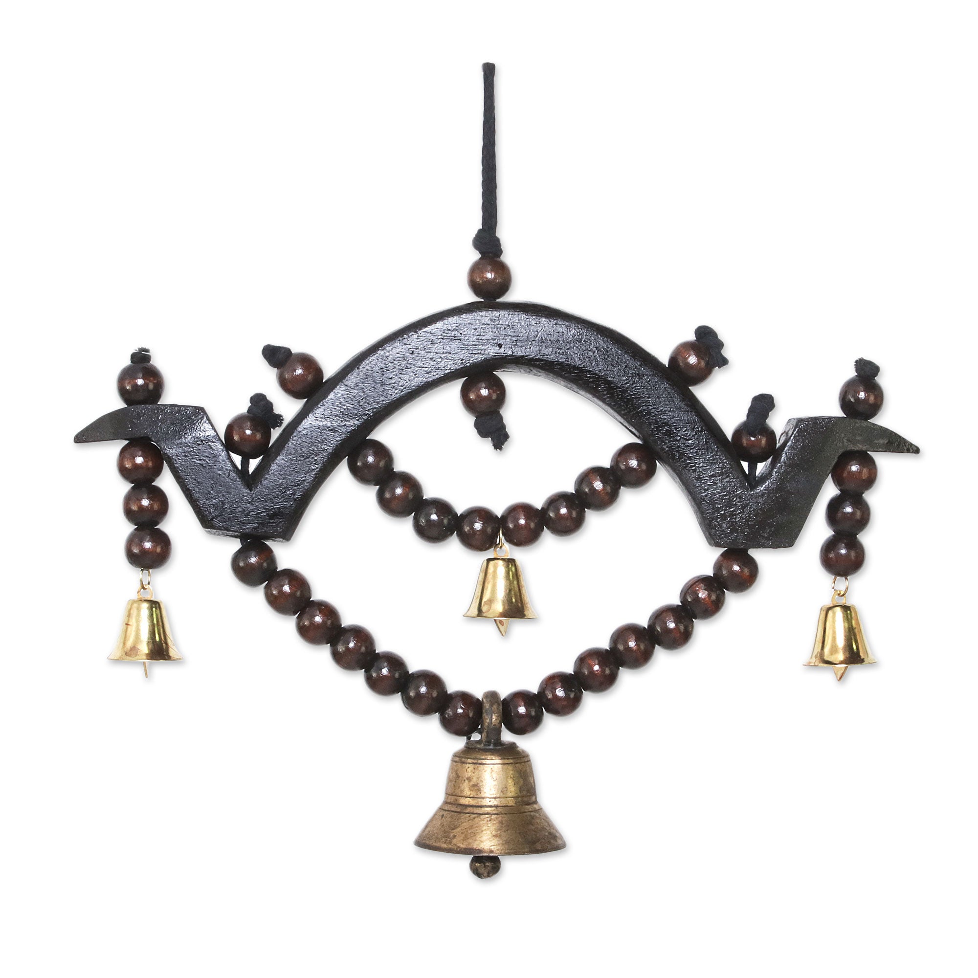 Premium Handcrafted Raintree Wood Bell Mobile – Inspired by Thai Countryside