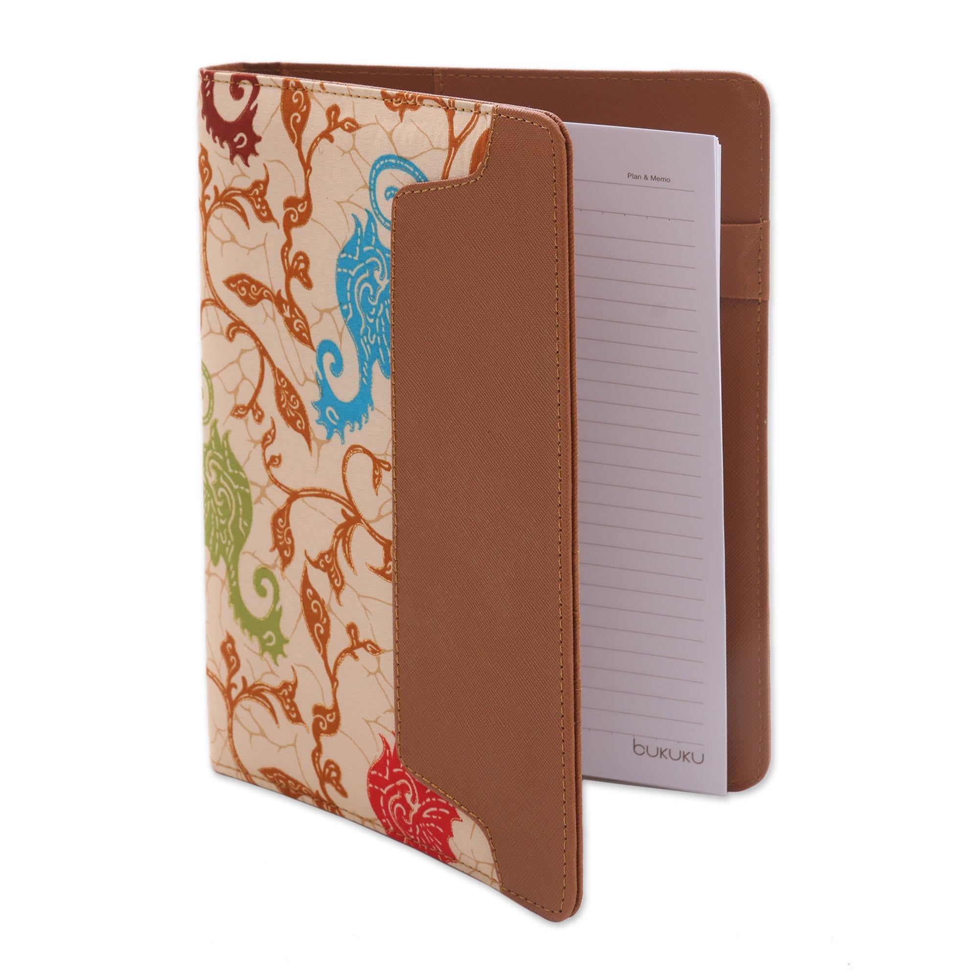 Premium Reef-Side Writer Handmade Faux Leather Planner - Ultimate Organizer with Batik Design