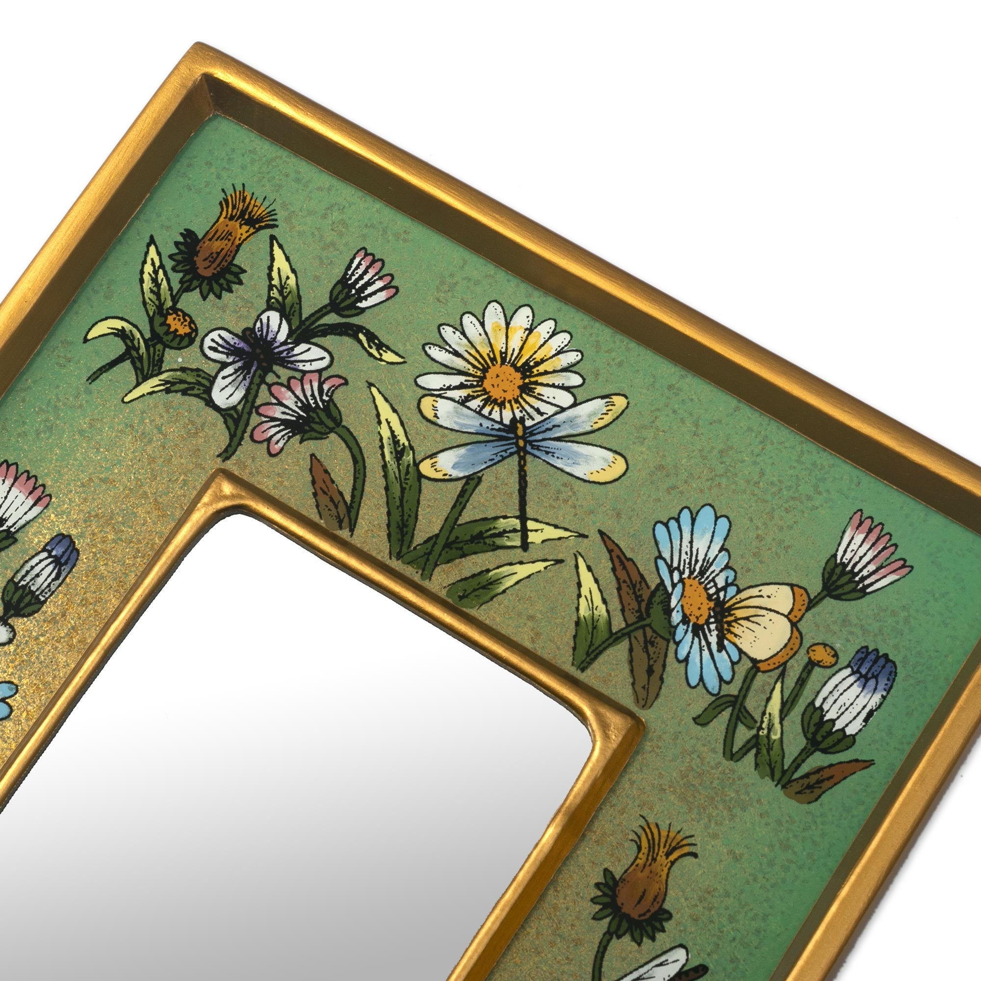 Premium Emerald Fields Artisan Glass Mirror - Vibrant Green Design