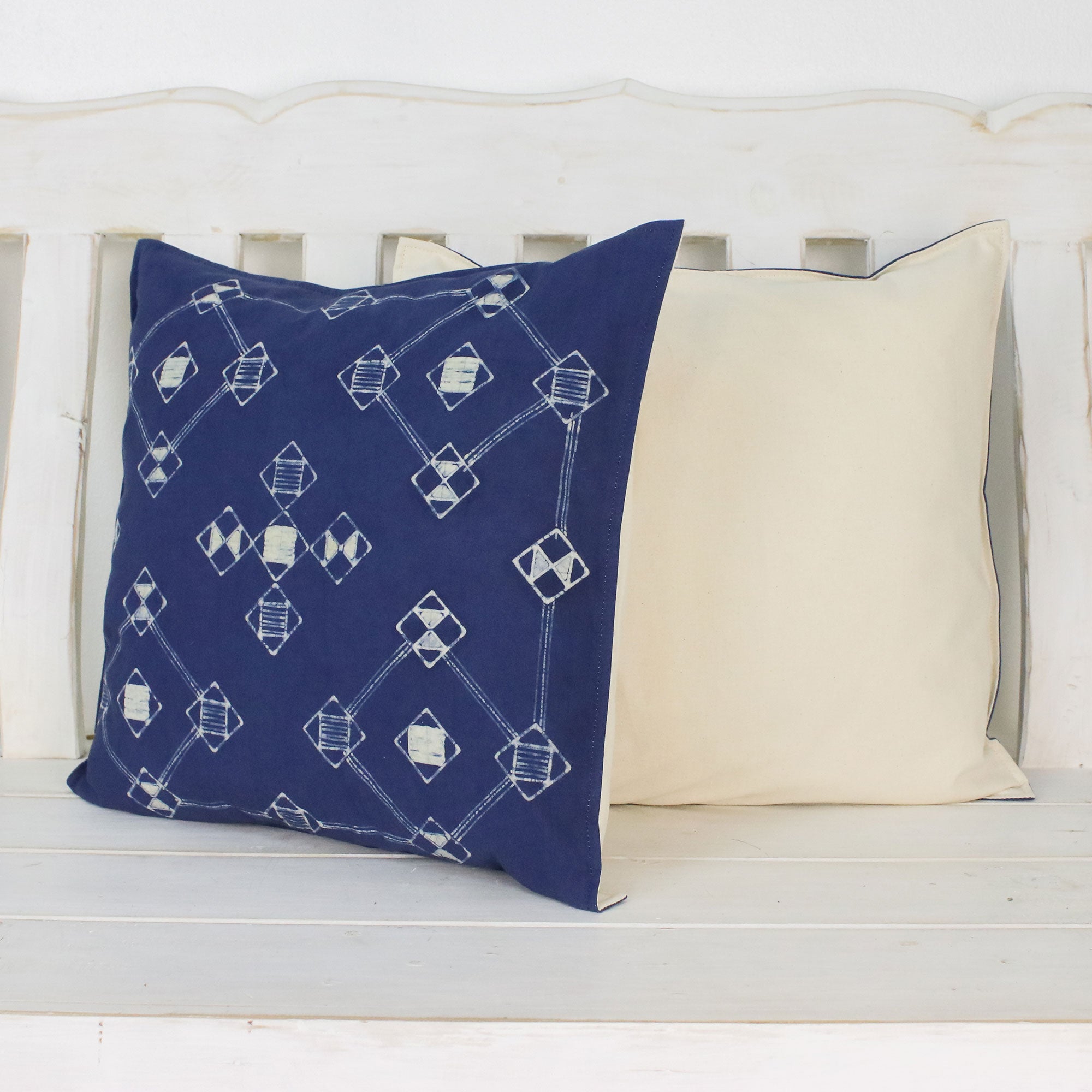 Premium Geometric Mood Batik Cotton Cushion Covers - Handcrafted Pair