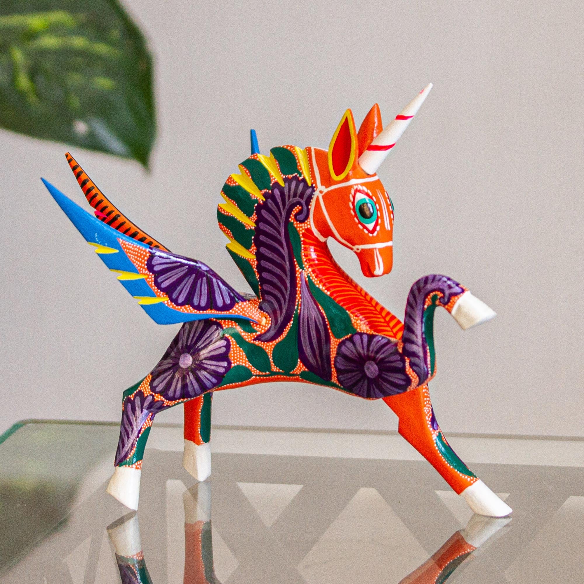 Premium Hand-Painted Alebrije Pegasus Sculpture – Mexican Folk Art Masterpiece