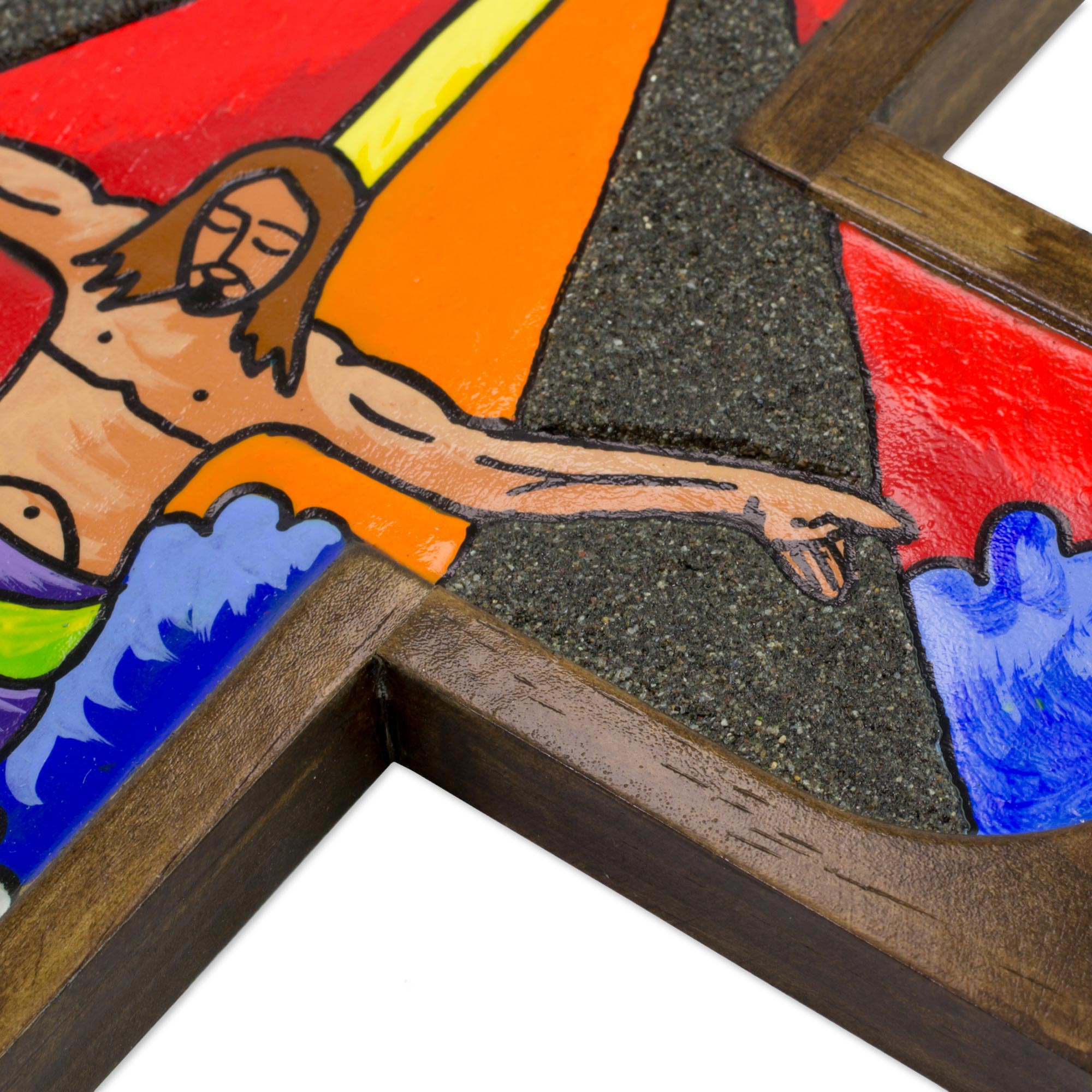 Premium Hand-Painted Wooden Crucifix: The Splendor of Jesus