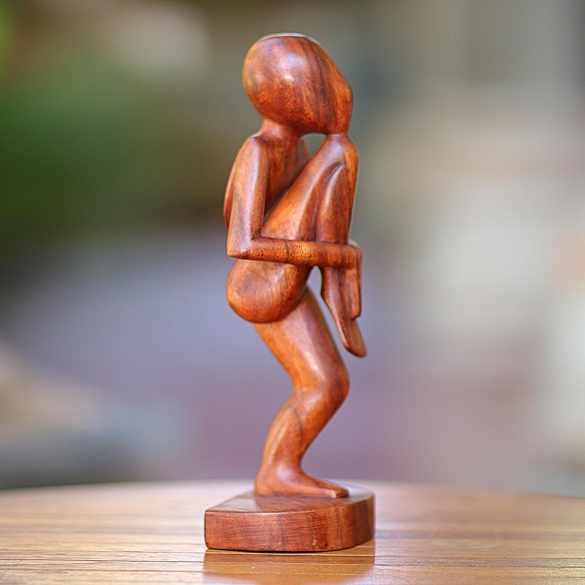 Premium Single Prop Yoga Meditation Sculpture - Handcrafted Suar Wood Art