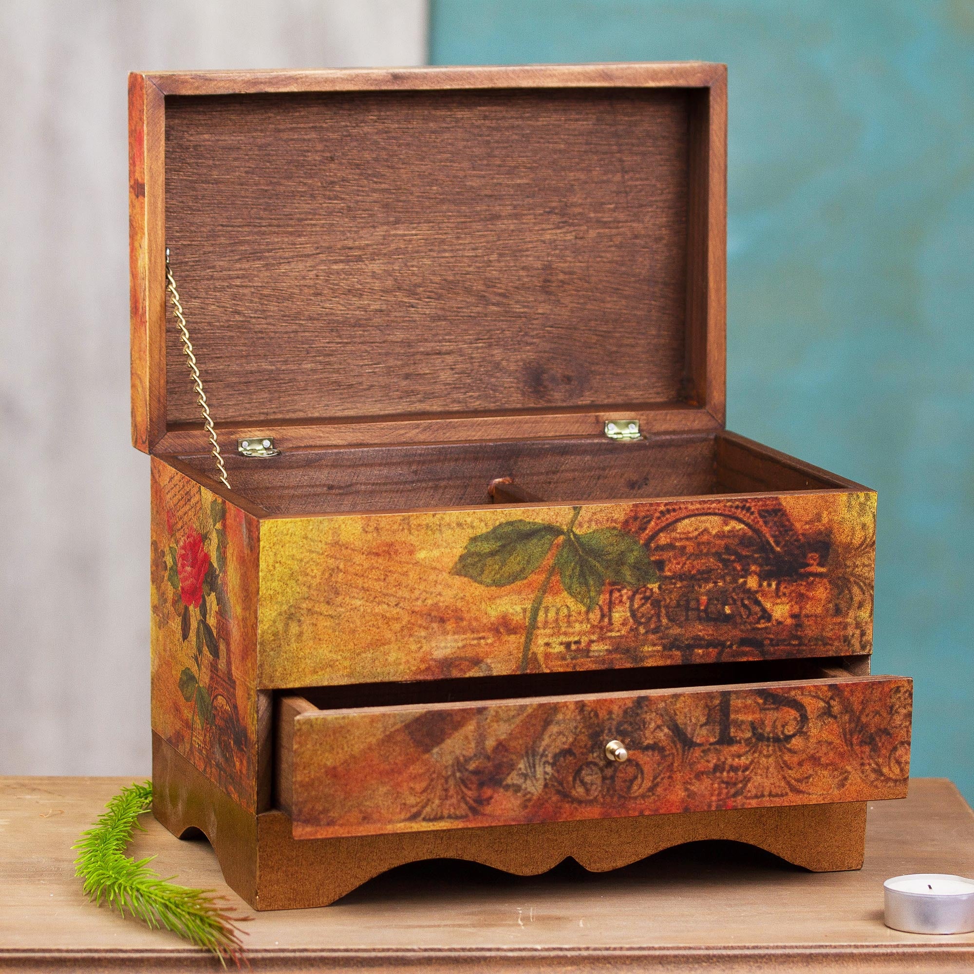 Premium Parisian Elegance Handcrafted Jewelry Box with Drawer