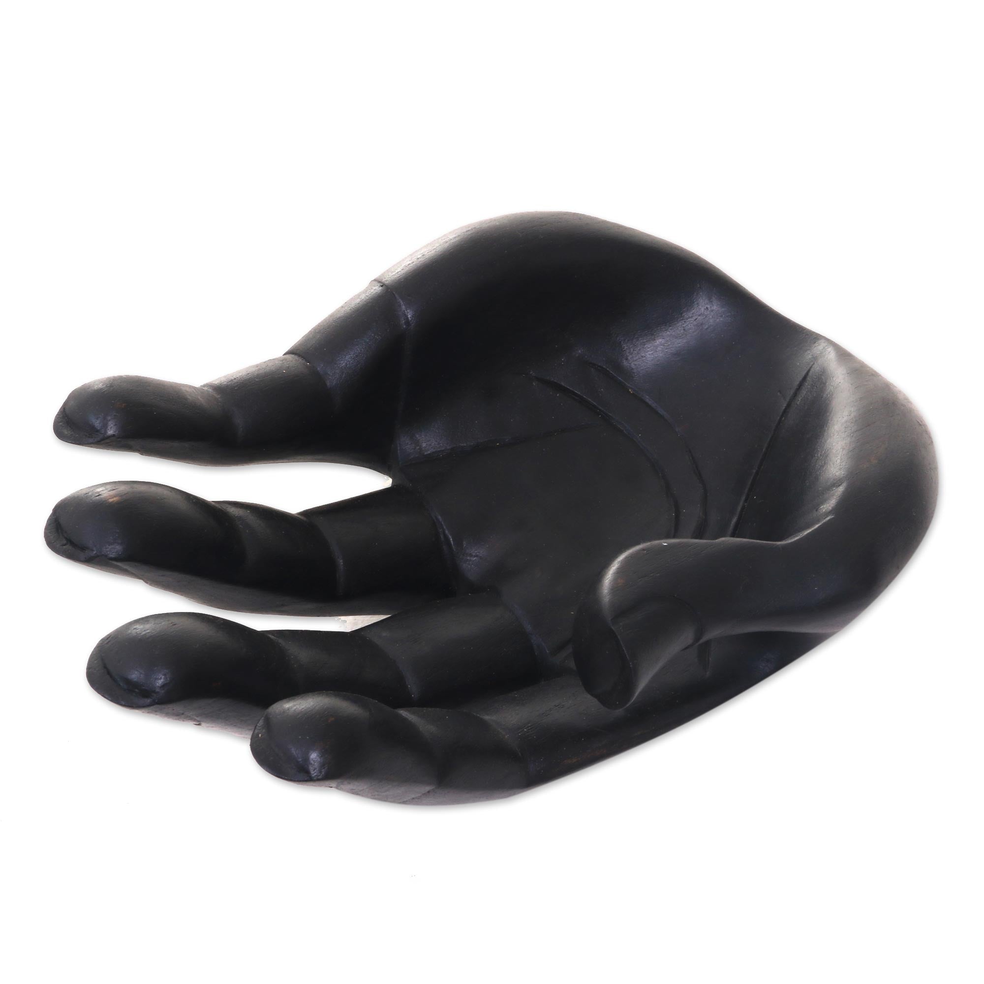 Premium Thankfulness Wooden Hand Sculpture - Handcrafted Catchall
