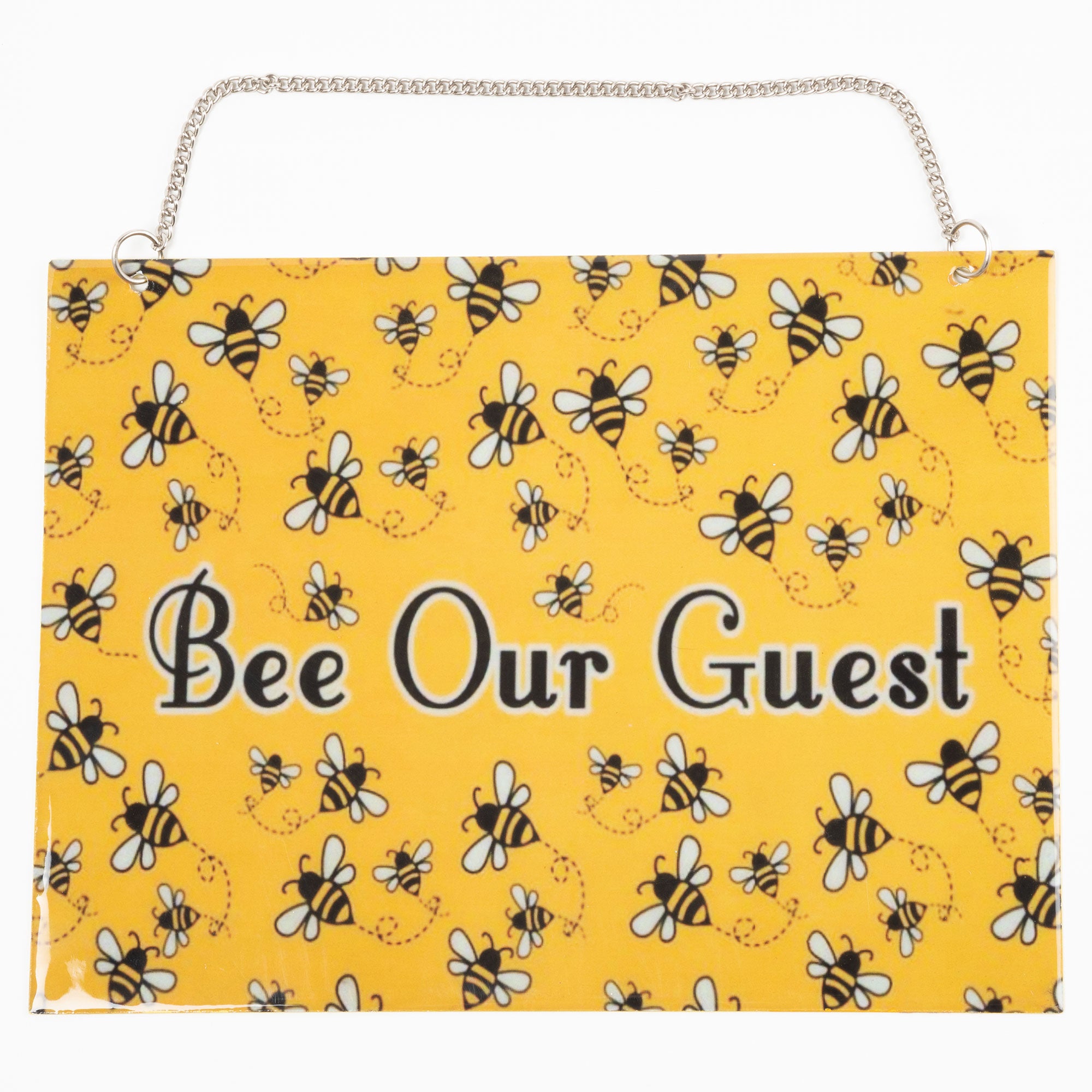 Premium Outdoor 'Bee Our Guest' Metal Garden Sign