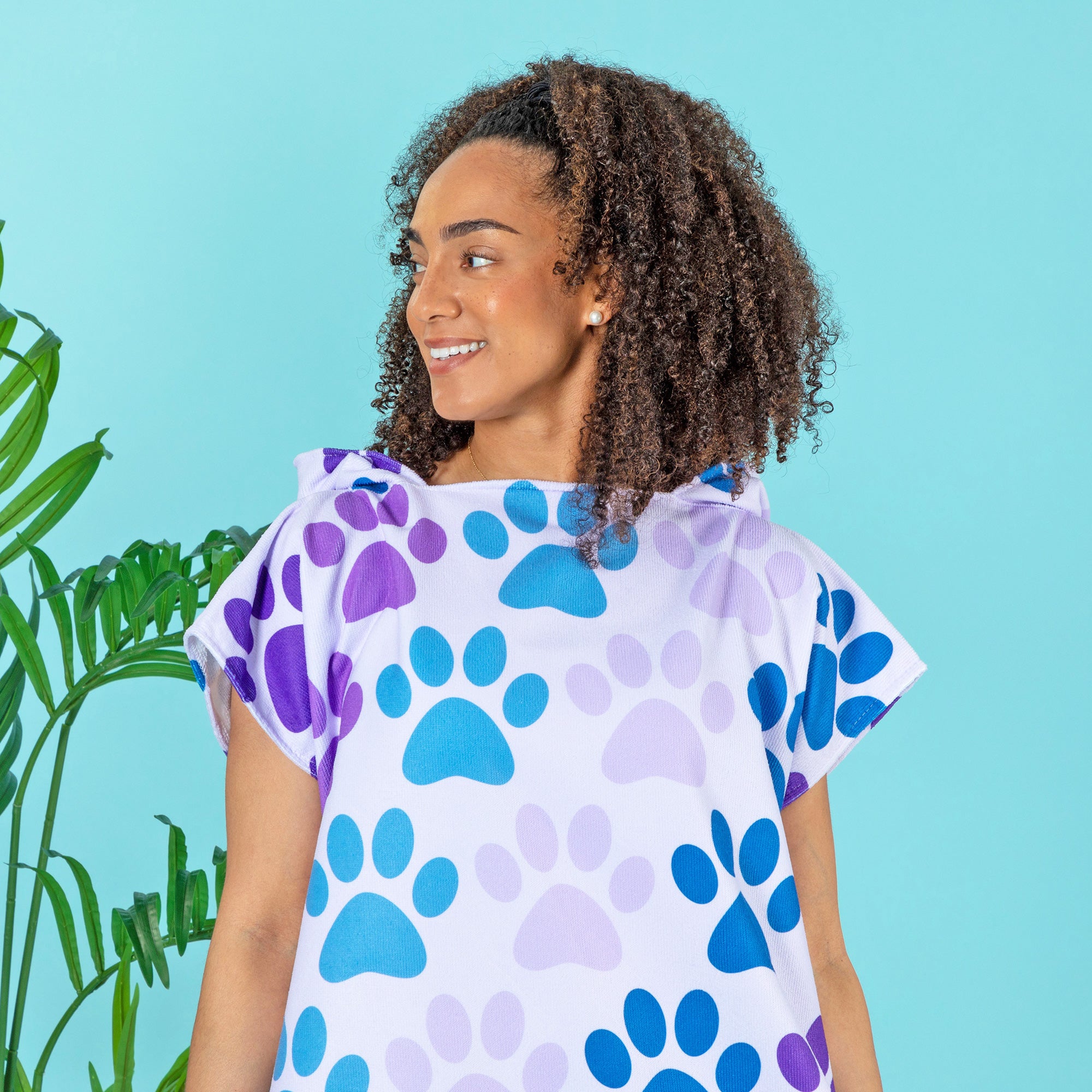 Ultimate Paw Print Beach Towel Poncho - Premium Hooded Towel