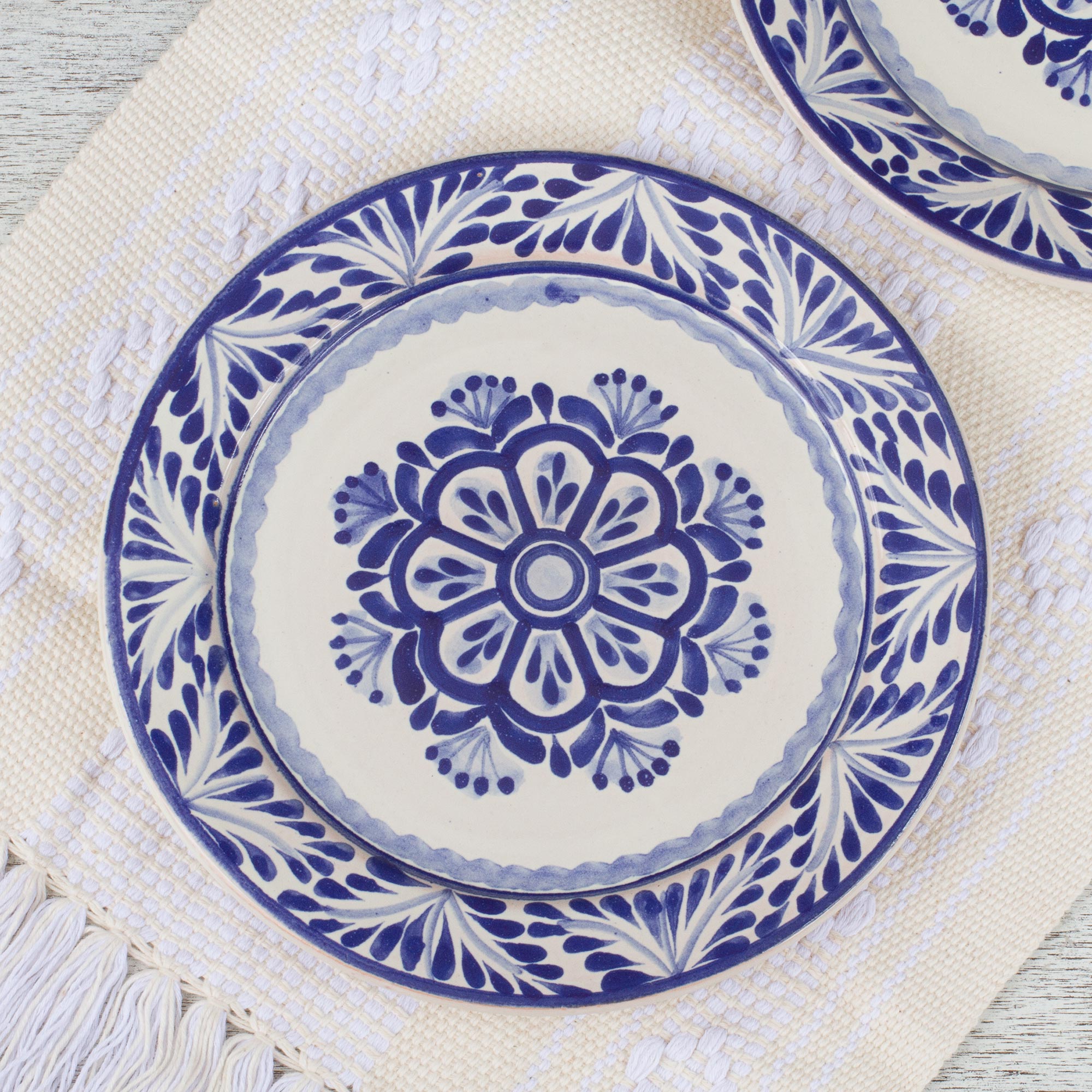 Premium Majolica Floral Salad Plates – Handcrafted in Mexico