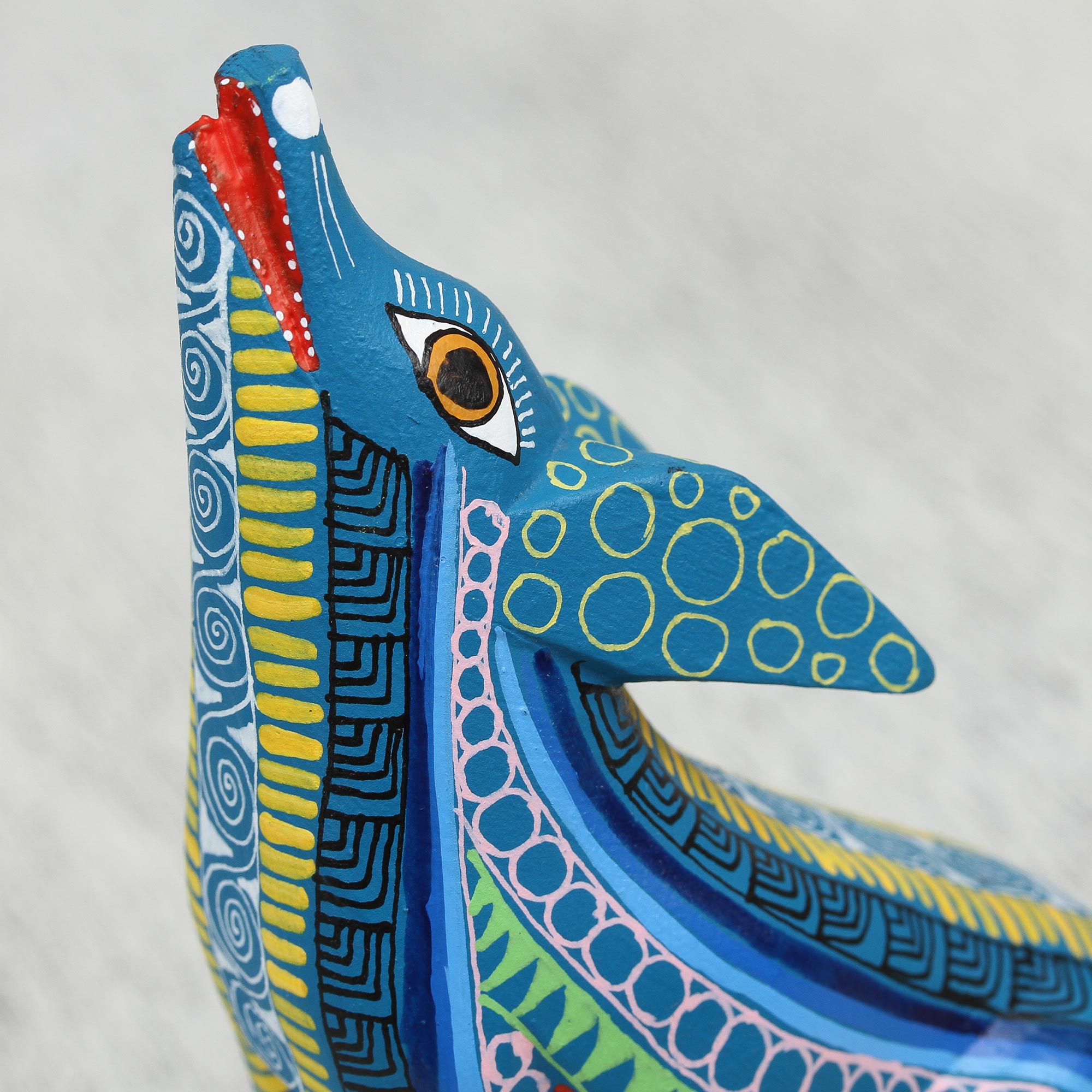 Premium Handcrafted Copal Wood Alebrije Coyote Figurine - Authentic Mexican Art