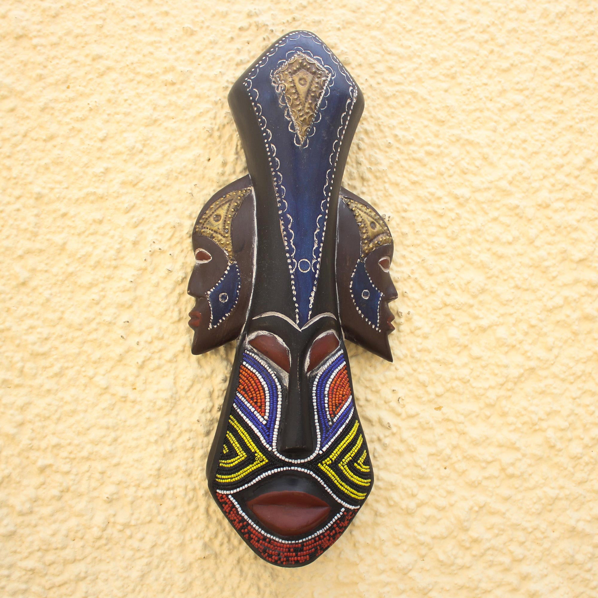 Premium Handcrafted African Wall Mask - 'Glorious Work' by Awudu Saaed
