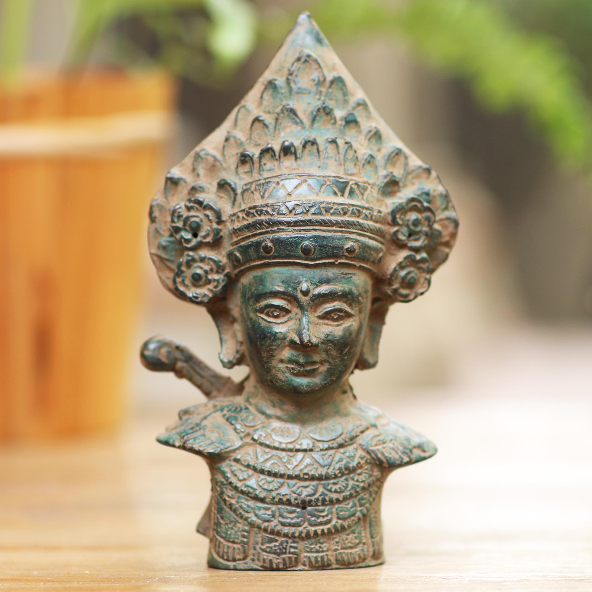 Premium Antiqued Bronze Sculpture: Traditional Janger Dancer from Bali