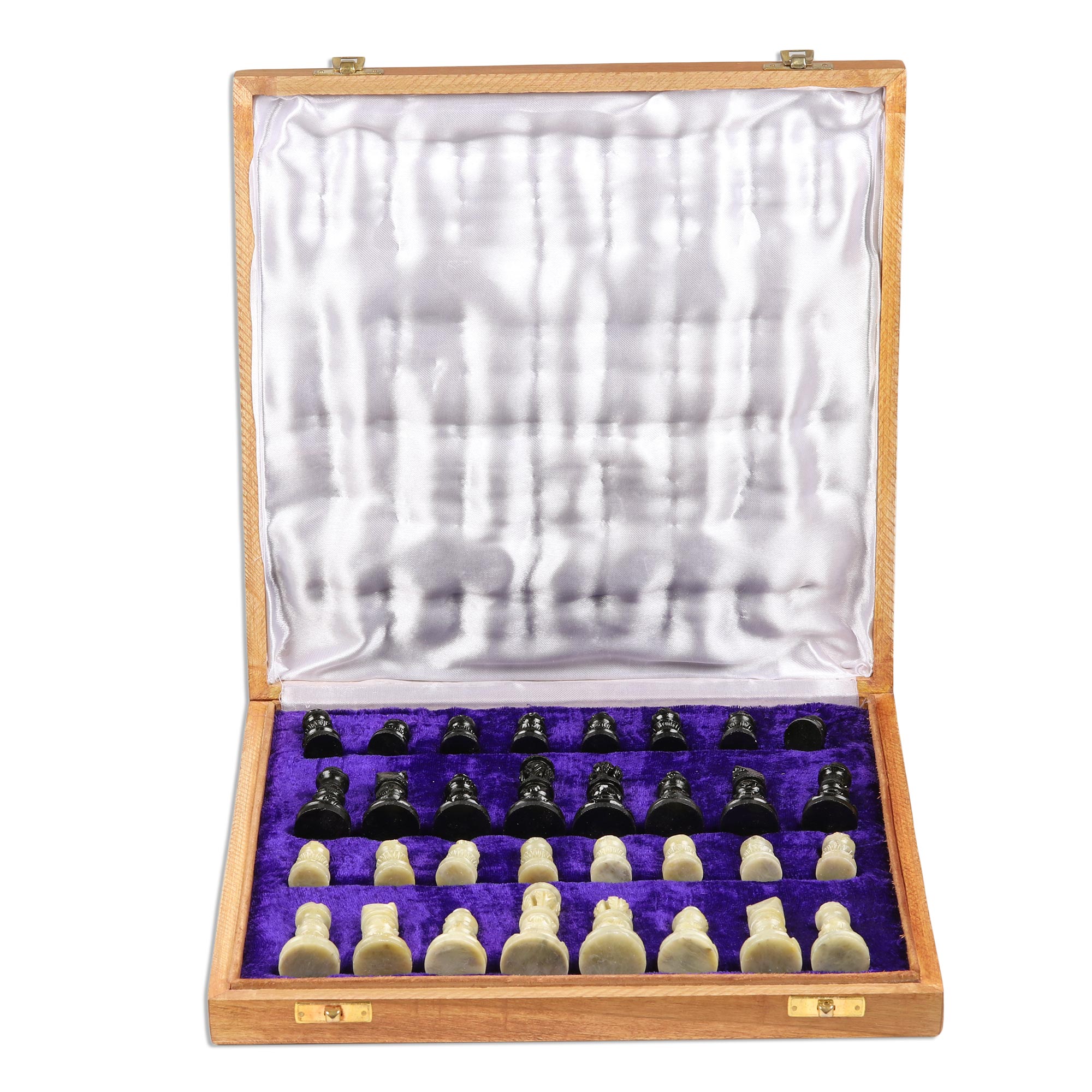 Premium Royal Charm Soapstone Chess Set - Handcrafted Luxury from India
