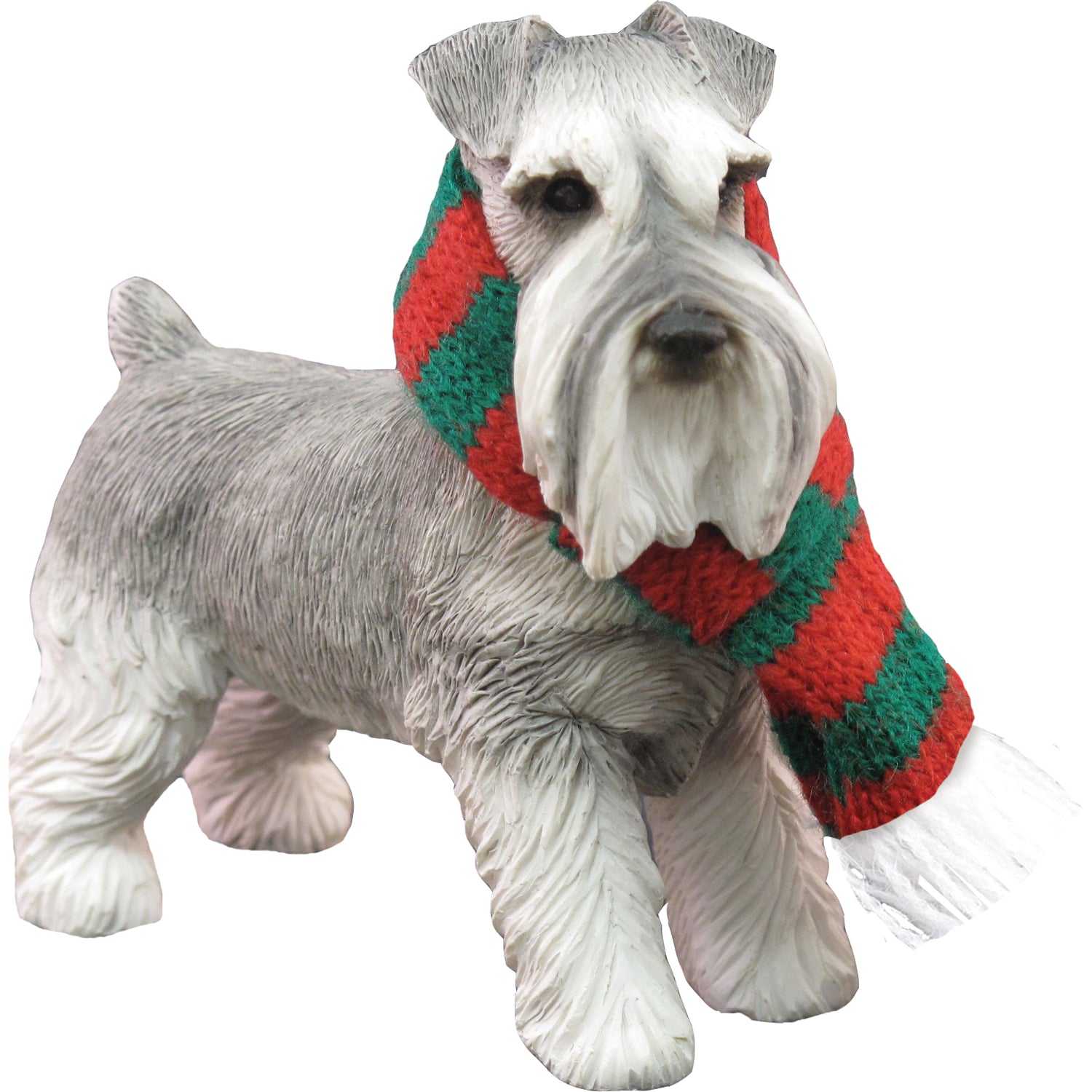 Premium Hand-Painted Gray Schnauzer Christmas Ornament
