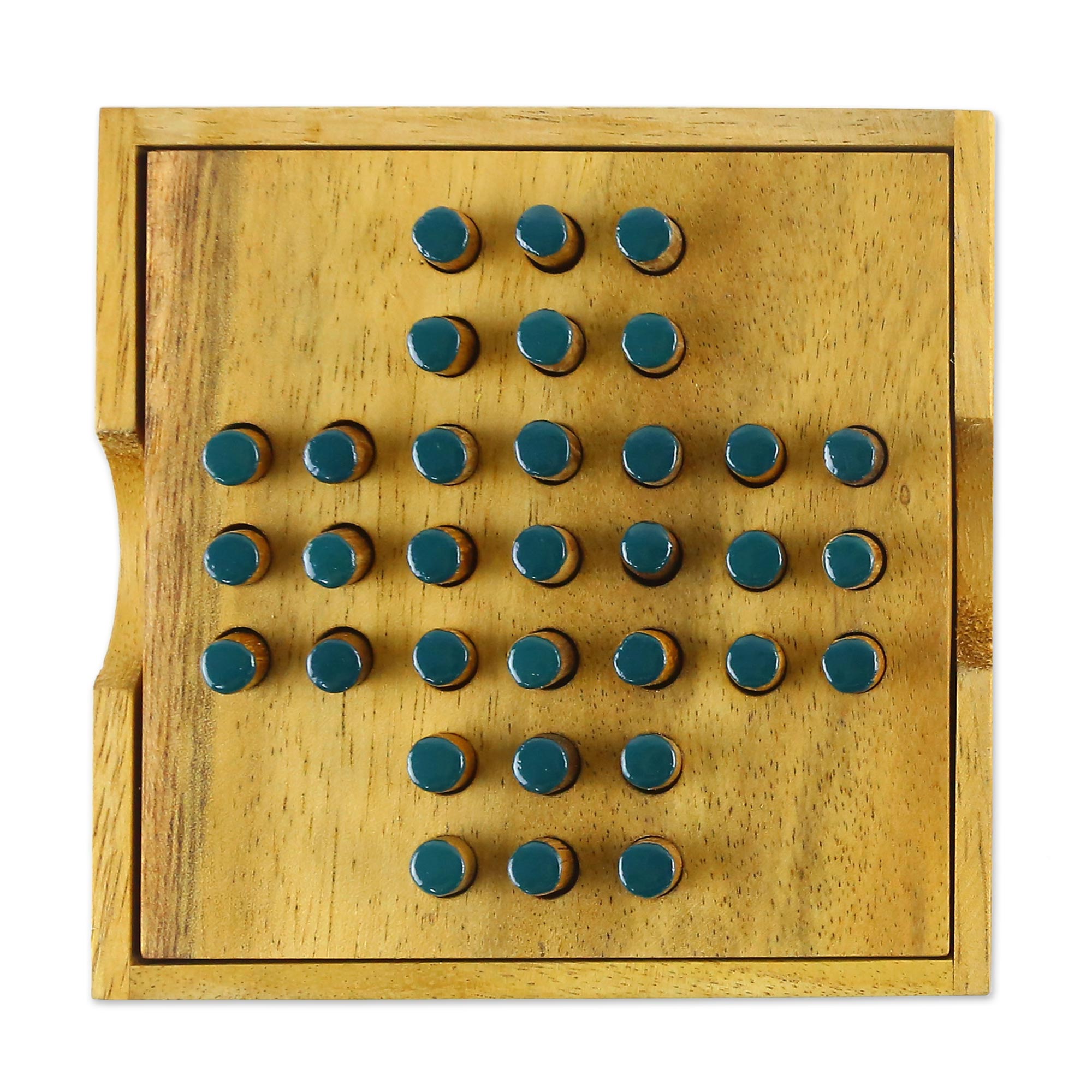 Premium Teal Wooden Peg Game - Handcrafted in Thailand