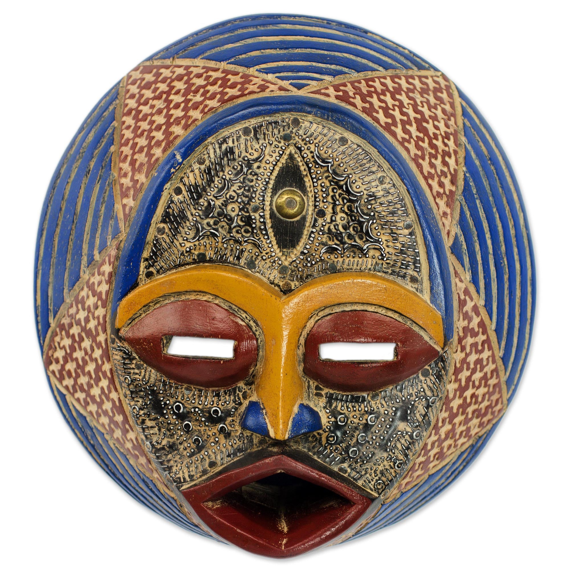 Premium Handcrafted Kafuinam Ewe Culture African Wood Mask by Ghana Artisan