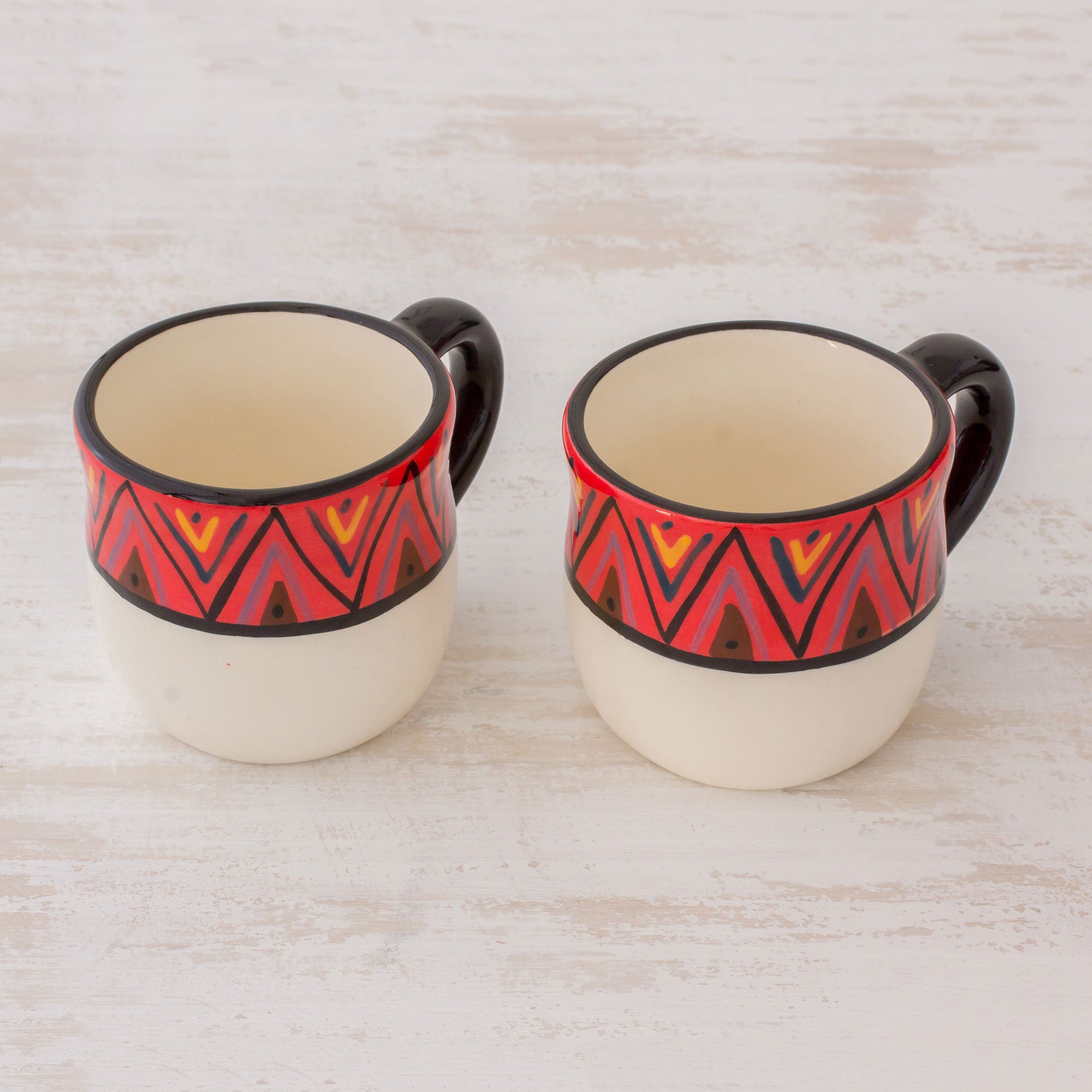 Premium Tazumal Artisan Ceramic Coffee Mugs – Handcrafted Pair Inspired by El Salvador’s Ancient Maya Heritage