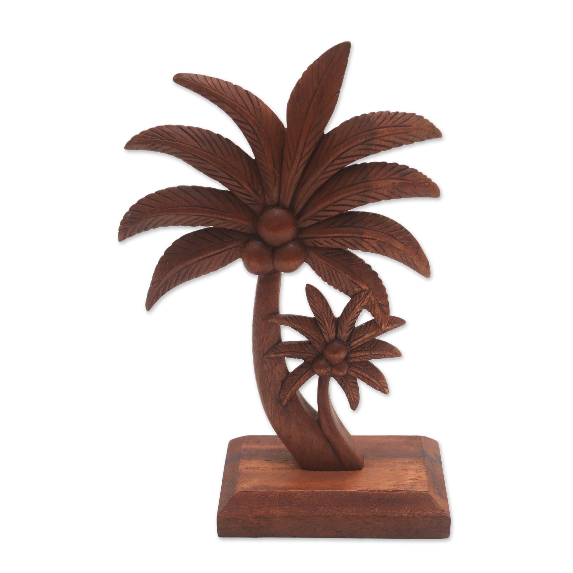 Premium Hand-Carved Coconut Tree Statuette from Bali – Tropical Elegance
