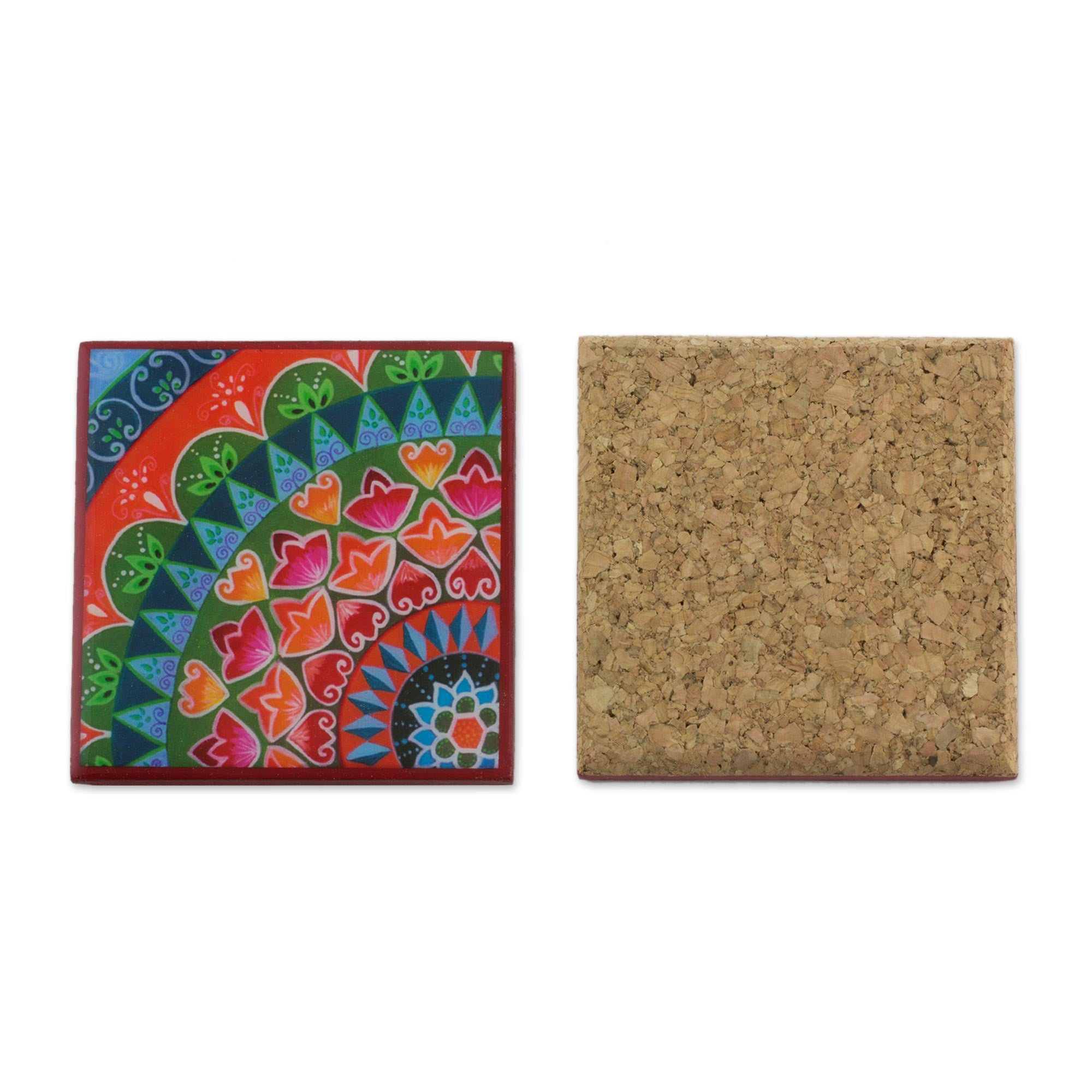 Premium Handcrafted Wood Coasters Set - Costa Rican Artisan Design