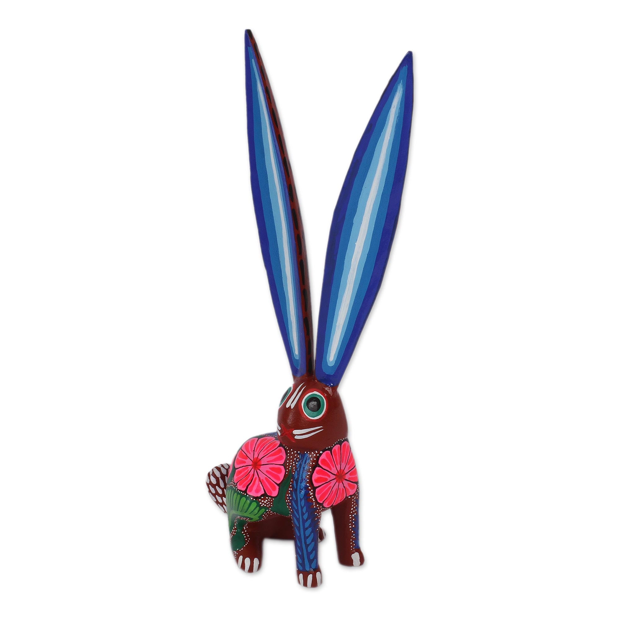 Premium Hand-Painted Long-Eared Rabbit Alebrije Sculpture – Authentic Mexican Folk Art