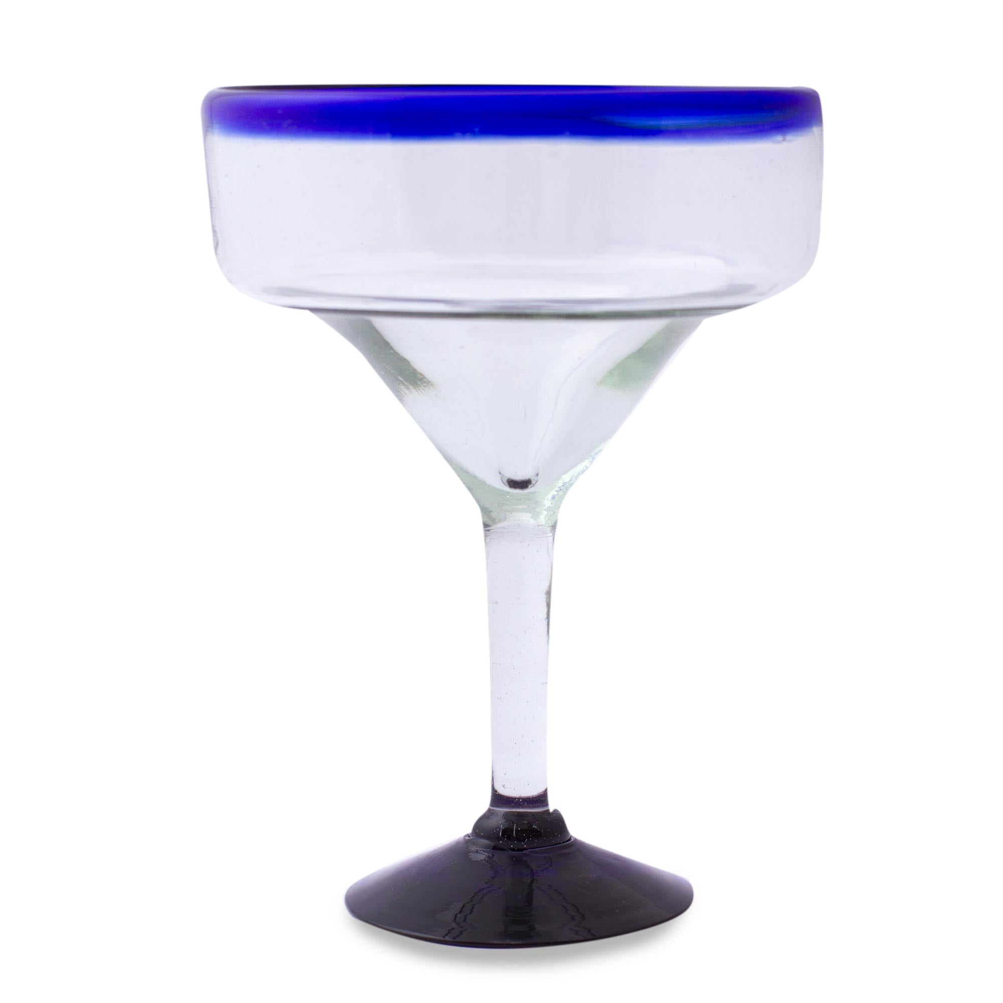 Premium Cobalt Blue Eco-Friendly Hand Blown Margarita Glasses - Set of 6