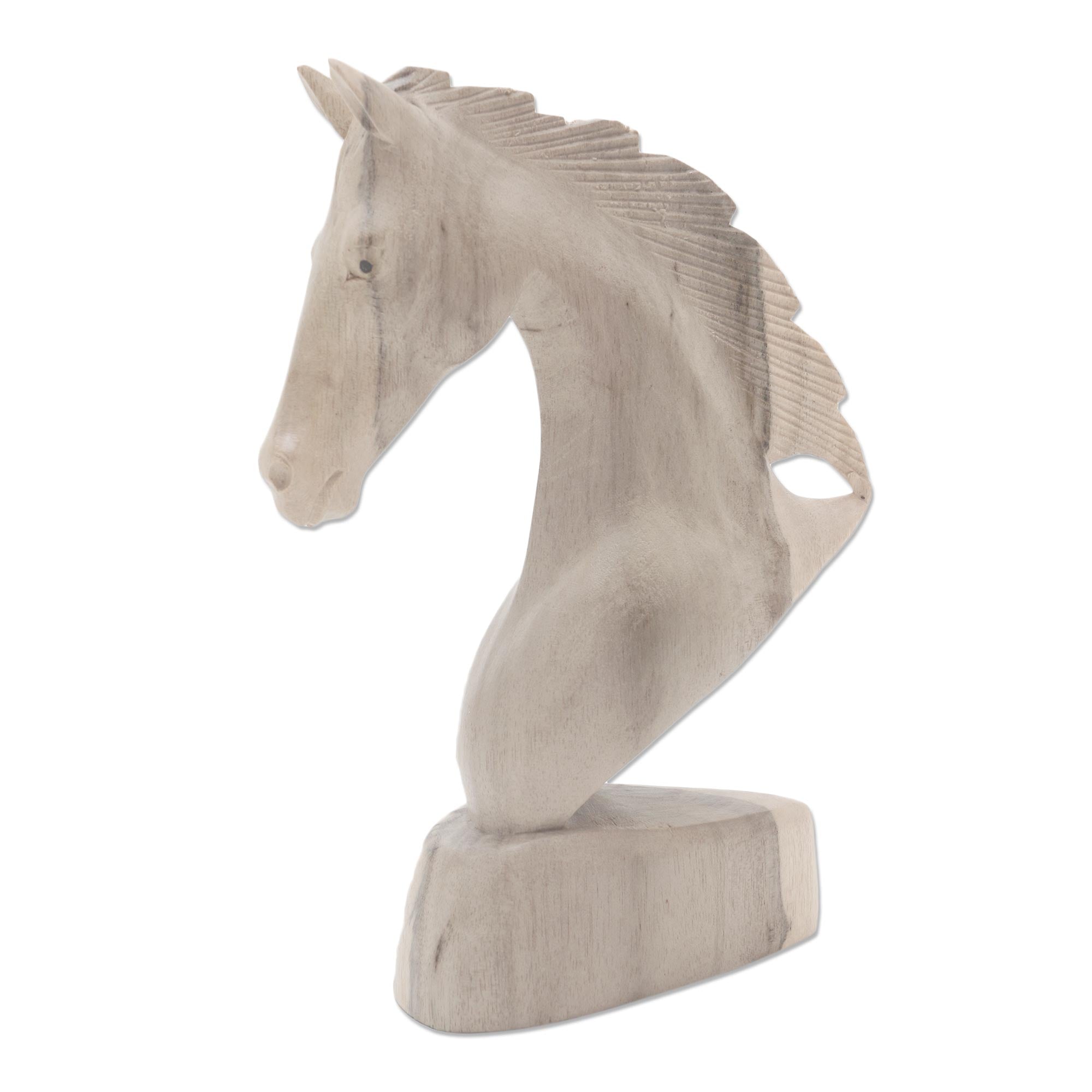 Premium Hand-Carved Hibiscus Wood Horse Head Sculpture – Ultimate Artisan Décor