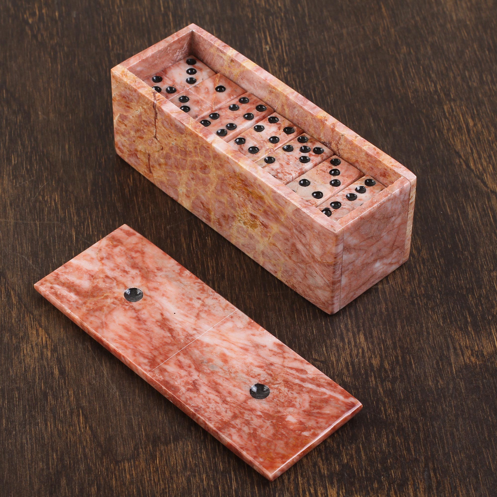 Premium Pink Marble Domino Set - Ultimate Blend of Chance & Skill